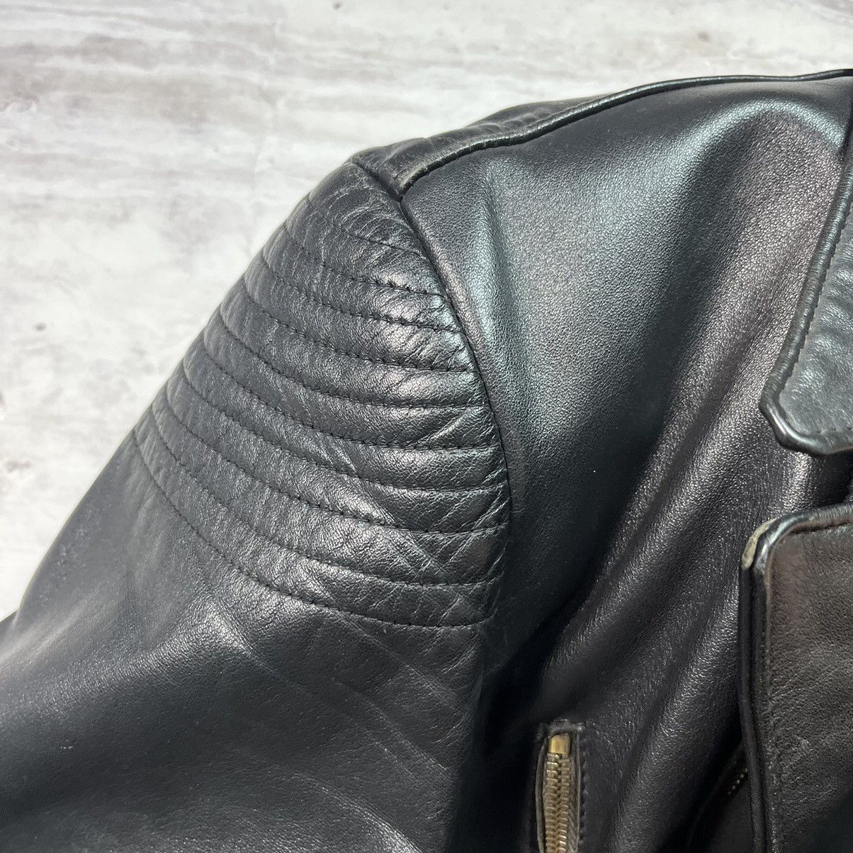 Japanese Brand Vintage Leather Ramones Cropped Jacket YSL Style Washed Rare Size US M / EU 48-50 / 2 - 16 Thumbnail