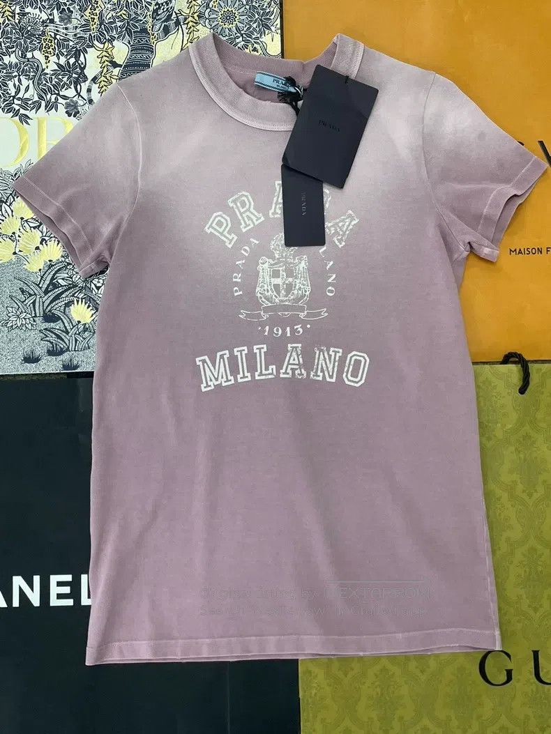 Prada Prada 25 Spring and Summer Pink Purple Gradient Letter Sho Size US S / EU 44-46 / 1 - 1 Thumbnail