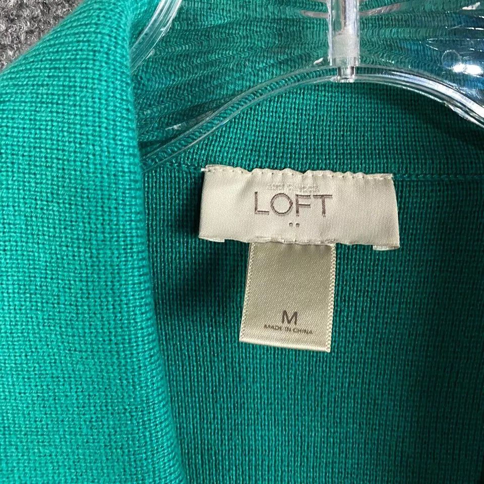 Loft LOFT Pea Coat Women's Medium 100% Cotton Knitted Teal M Size M / US 6-8 / IT 42-44 - 3 Thumbnail