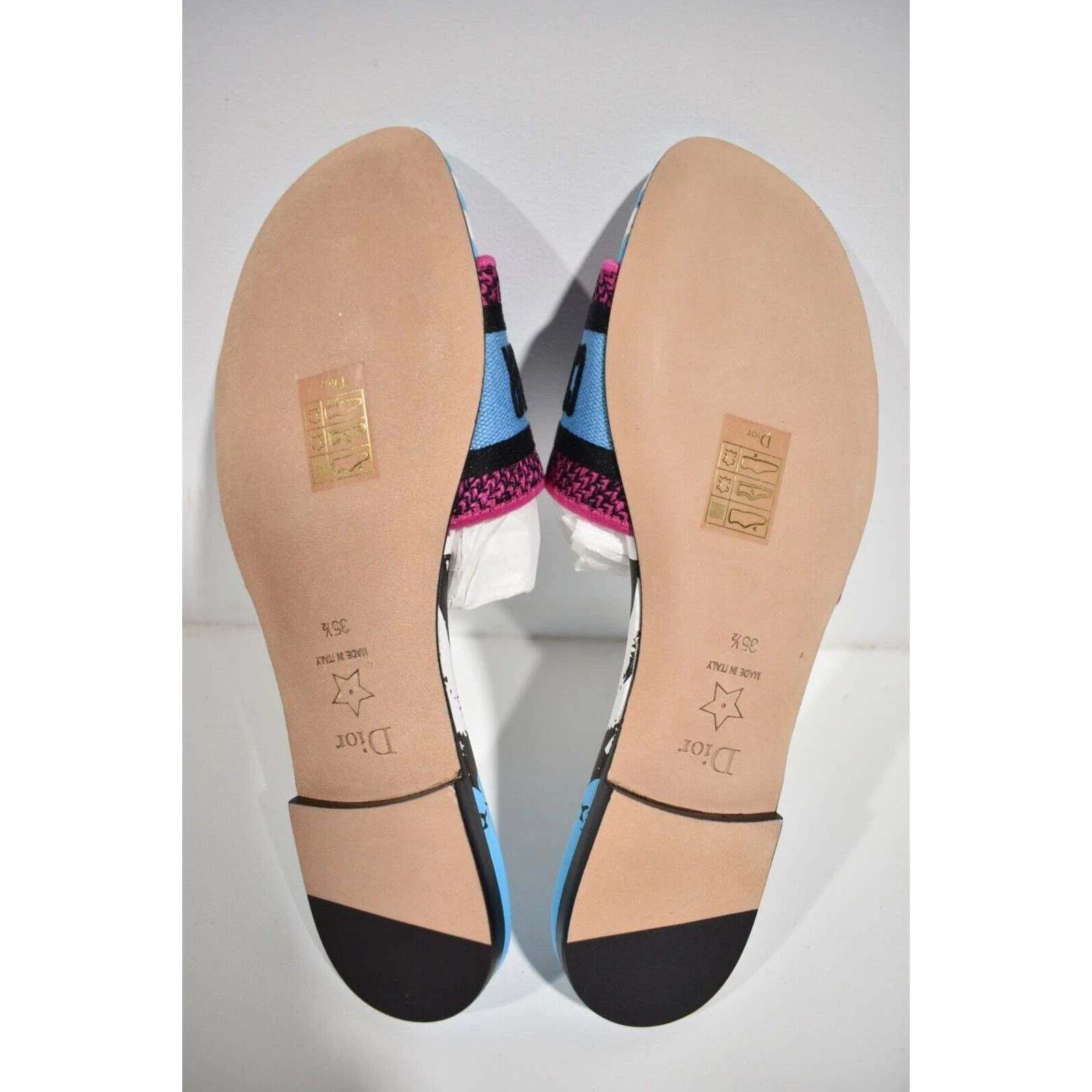 Dior Dway D Jungle Embroidered Logo Slide Flat Sandal 35.5 Size US 5.5 / IT 35.5 - 12 Thumbnail