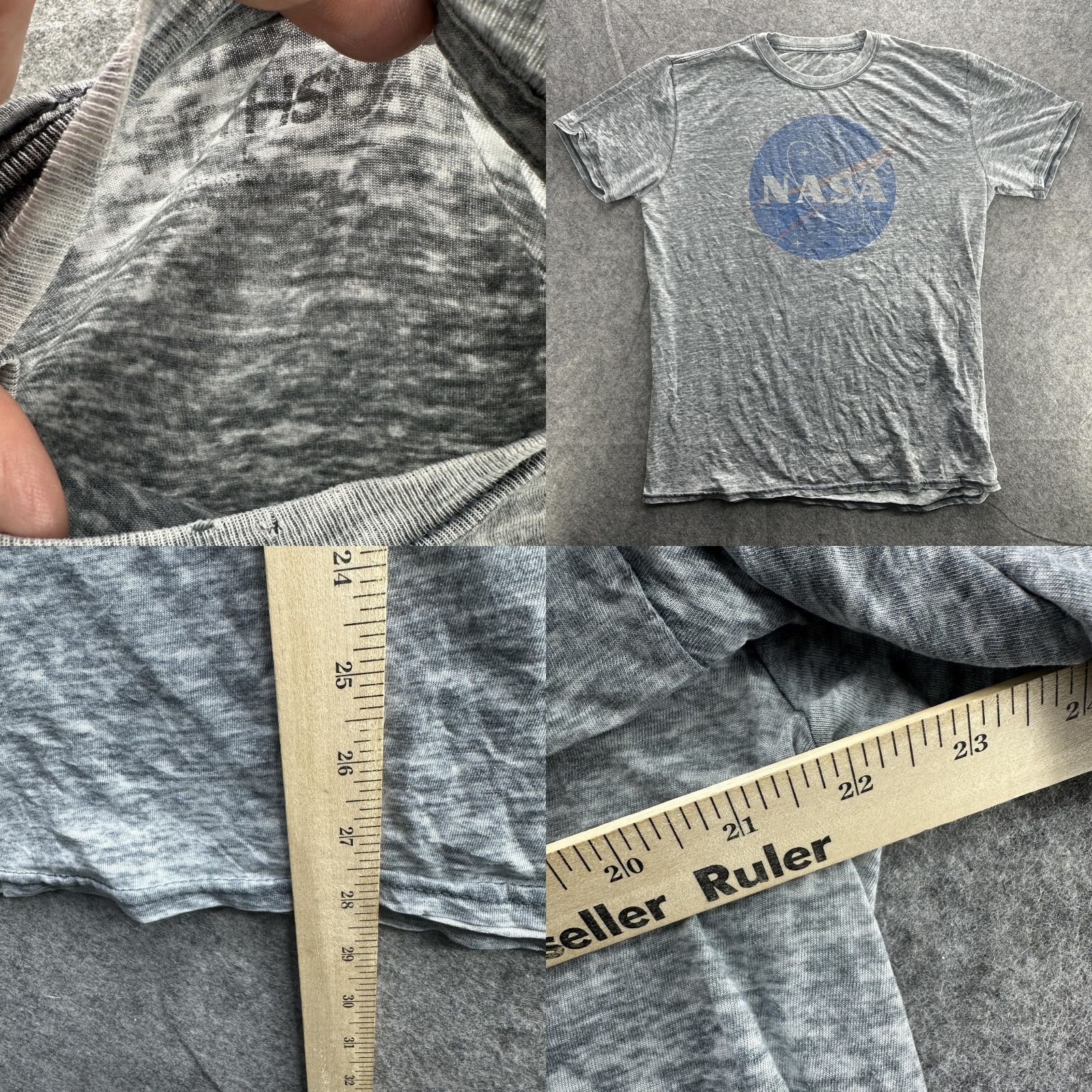 Vintage NASA Shirt Mens Large Gray Distressed Logo Tee Space Graphic Astronaut Size US M / EU 48-50 / 2 - 8 Thumbnail
