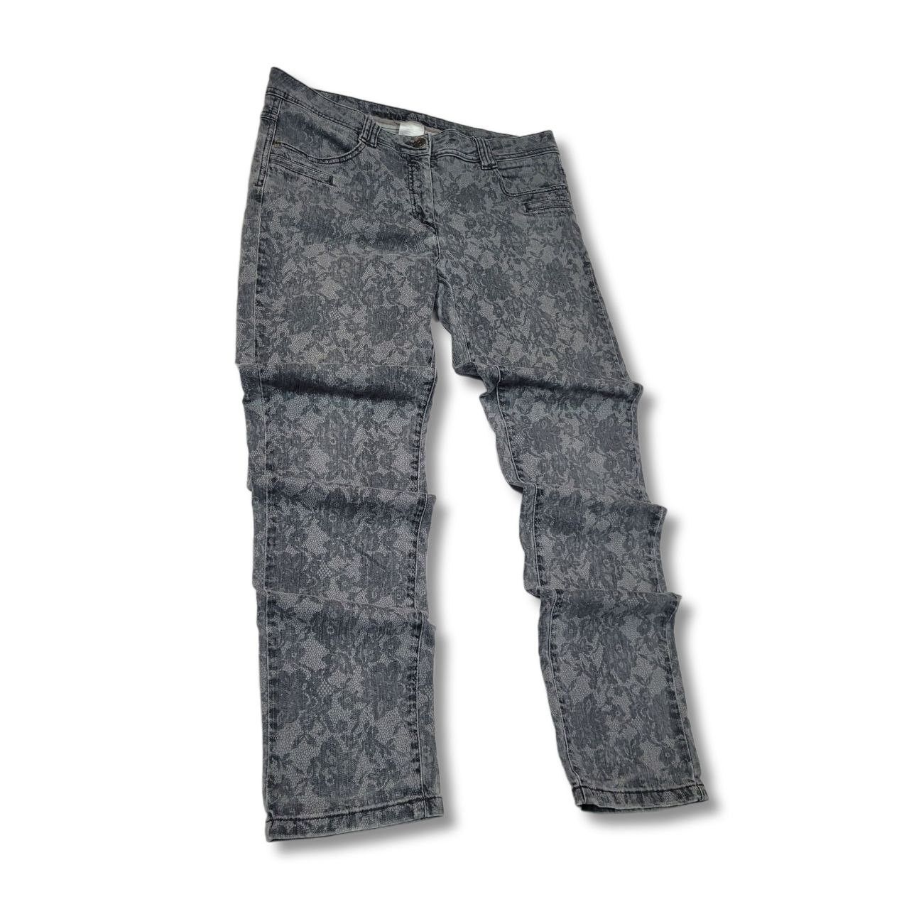 Japanese Brand BONITA DENIM Women's Gray Cotton Printed Jeans W34 L30 Size 34" / US 12 / IT 48 - 2 Thumbnail