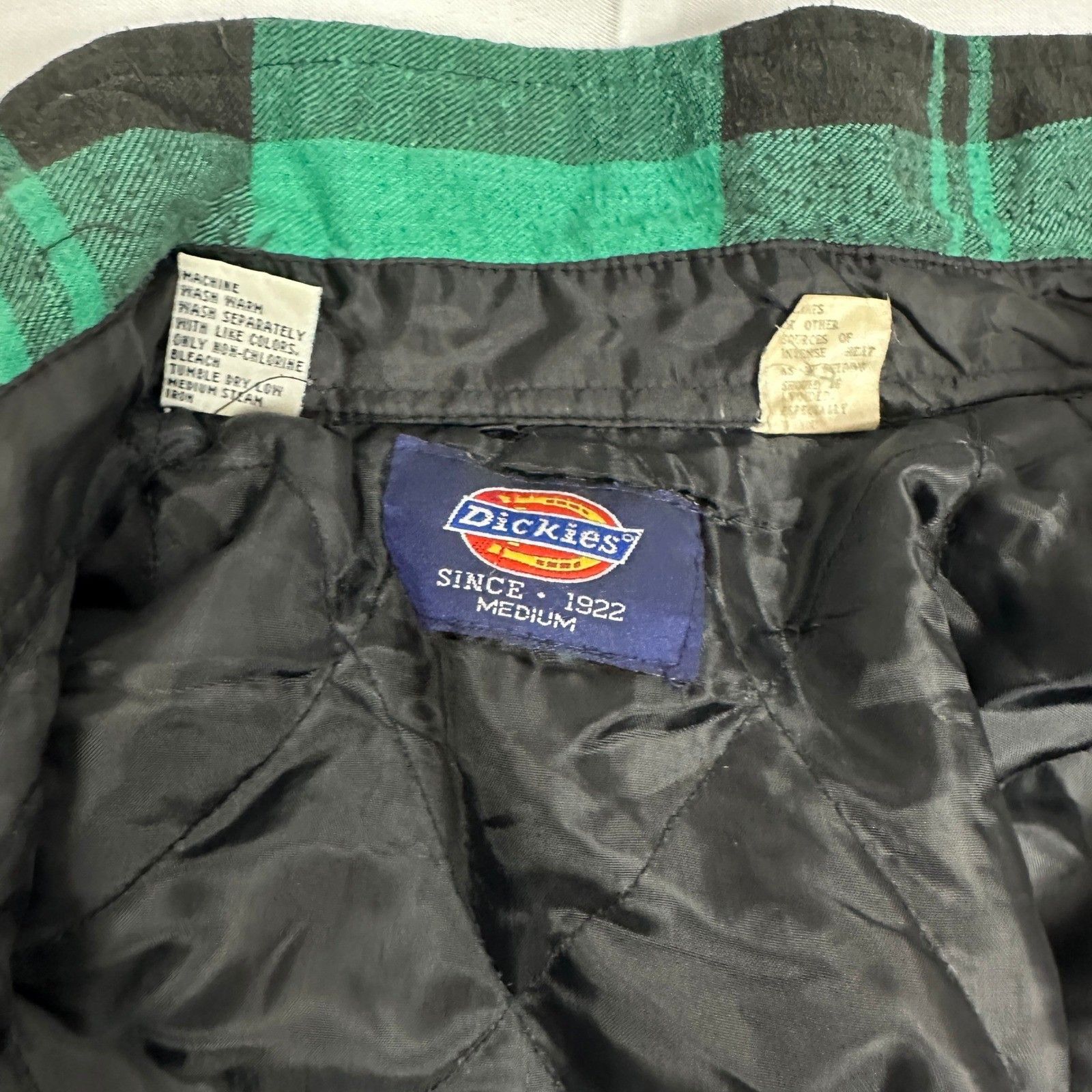 Dickies Dickies Quilted Flannel Shirt – Green/Black – Size Medium Size US M / EU 48-50 / 2 - 2 Thumbnail