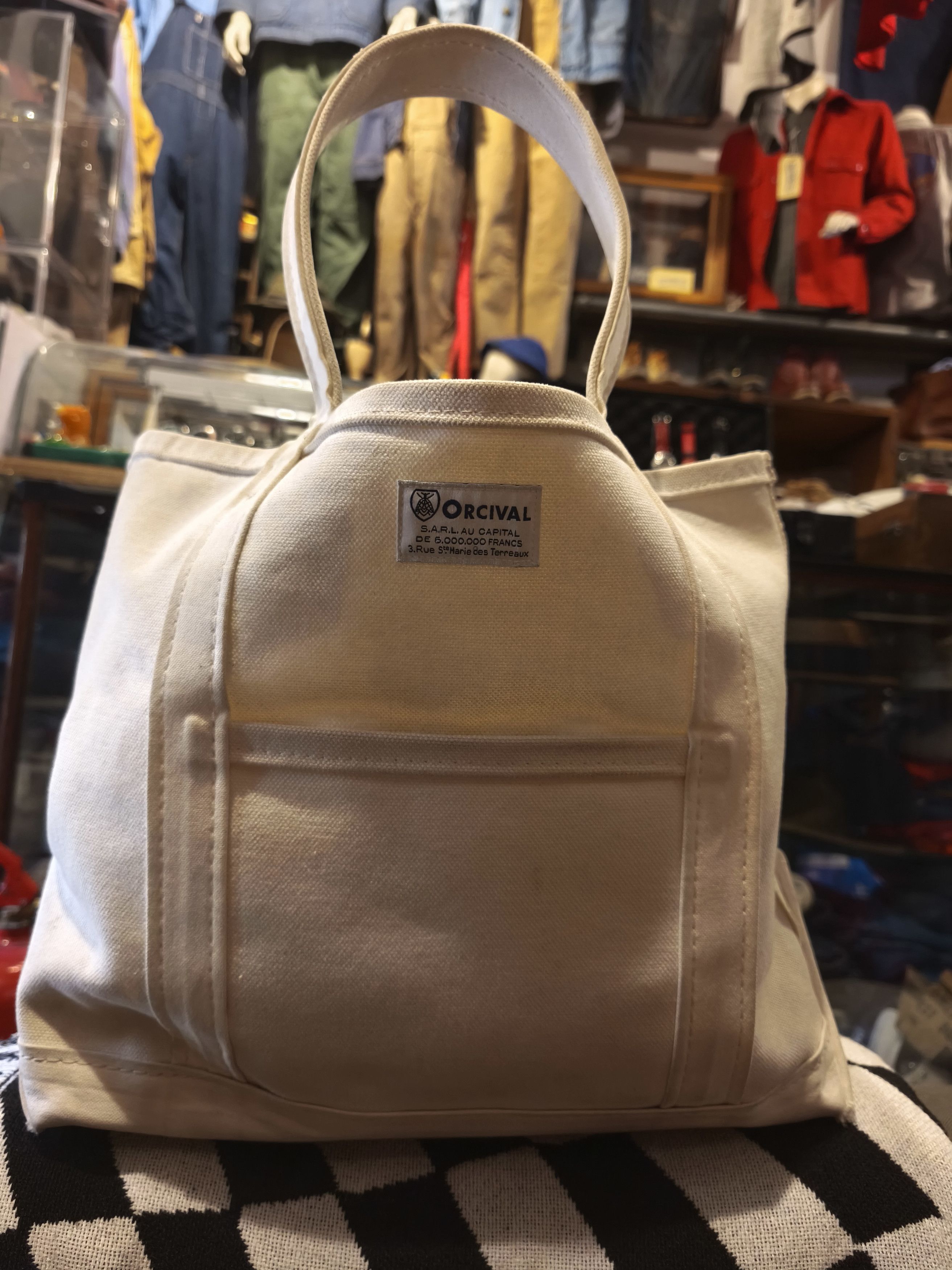 Orcival Orcival Sand Beige Canvas Tote Bag Medium Size ONE SIZE - 2 Thumbnail