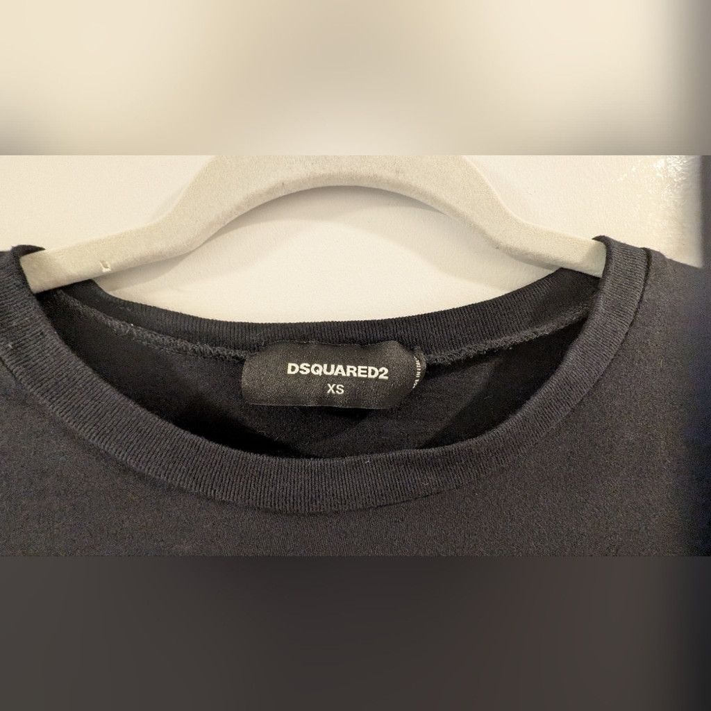 Dsquared2 DSQUARED Black T-Shirt With Leather Studded Sleeves Size XS / US 0-2 / IT 36-38 - 6 Thumbnail