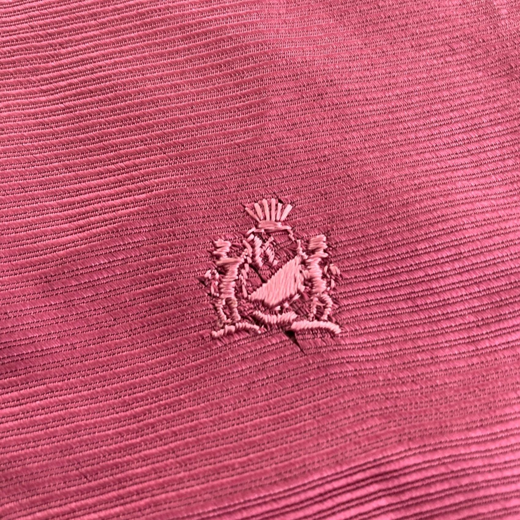 Vintage VINTAGE Armando Collection All Silk Tie Monogram Logo Bright Pink Woven Necktie vtg 4x56 Capsule Wide Necktie Size ONE SIZE - 3 Thumbnail