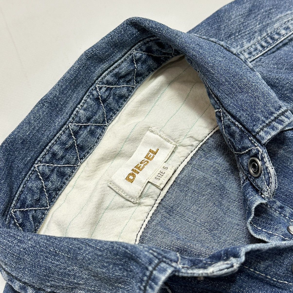 Diesel Vintage Diesel Pearl Snap patchwork Denim Western Shirt Size US S / EU 44-46 / 1 - 8 Thumbnail