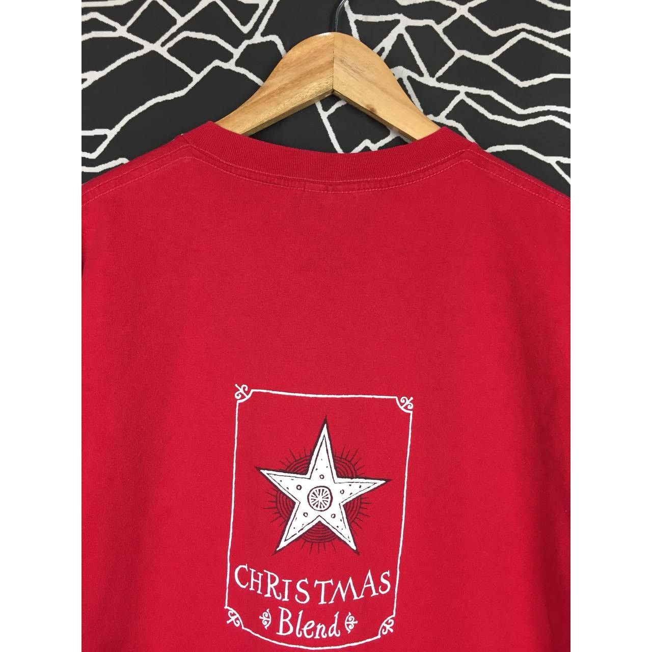 Vintage Vtg 90s Starbucks Christmas Blend Our Gift To You Promo Tee Size US L / EU 52-54 / 3 - 3 Thumbnail