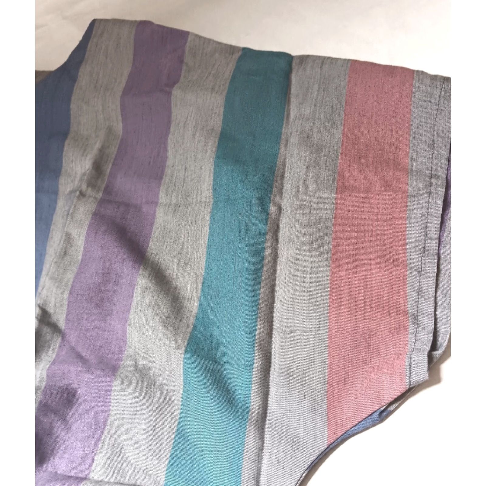 Pinko VINTAGE Blouse Women 14 Gray Pink Blue Stripe Wide Waistband Dolman Shirt Size XL / US 12-14 / IT 48-50 - 4 Thumbnail