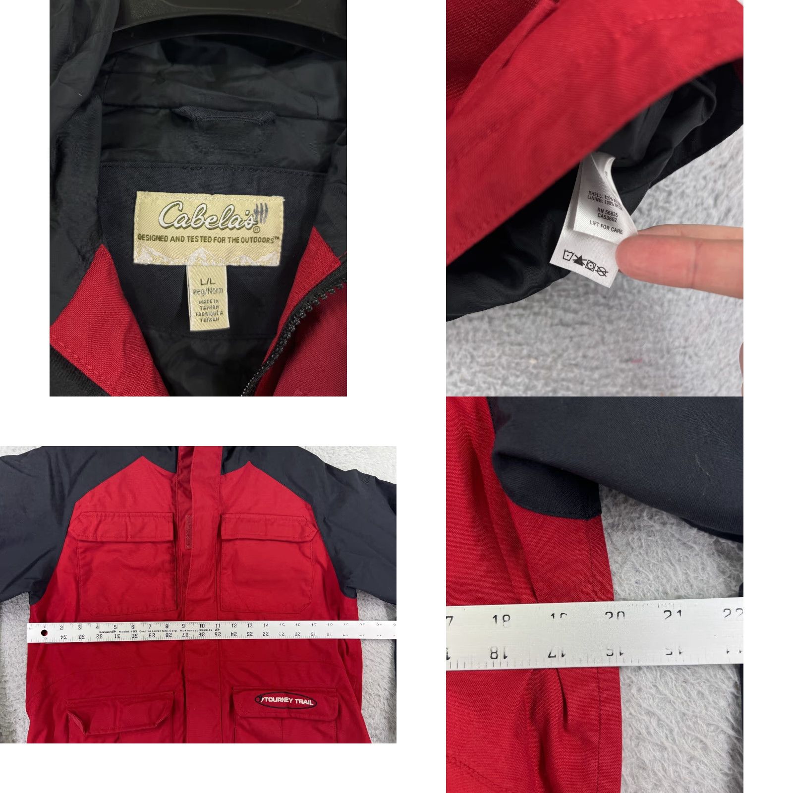 Vintage Cabelas Jacket Women Large Red Black Hooded Windbreaker 100% Nylon Retro Outdoor Size L / US 10 / IT 46 - 8 Thumbnail