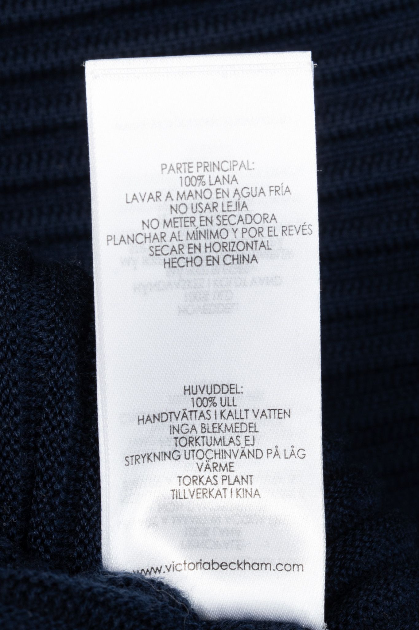 Victoria Beckham Victoria Victoria Beckham Navy Funnel Neck Ottoman Sweater Size S / US 4 / IT 40 - 14 Thumbnail