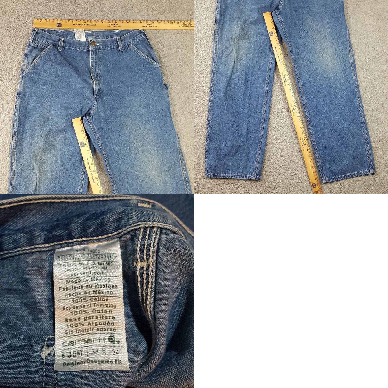 Carhartt VINTAGE Carhartt Relaxed Straight Leg Denim Jeans Men's Size 38x34 Blue Faded 90s Workwear Size US 38 / EU 54 - 8 Thumbnail