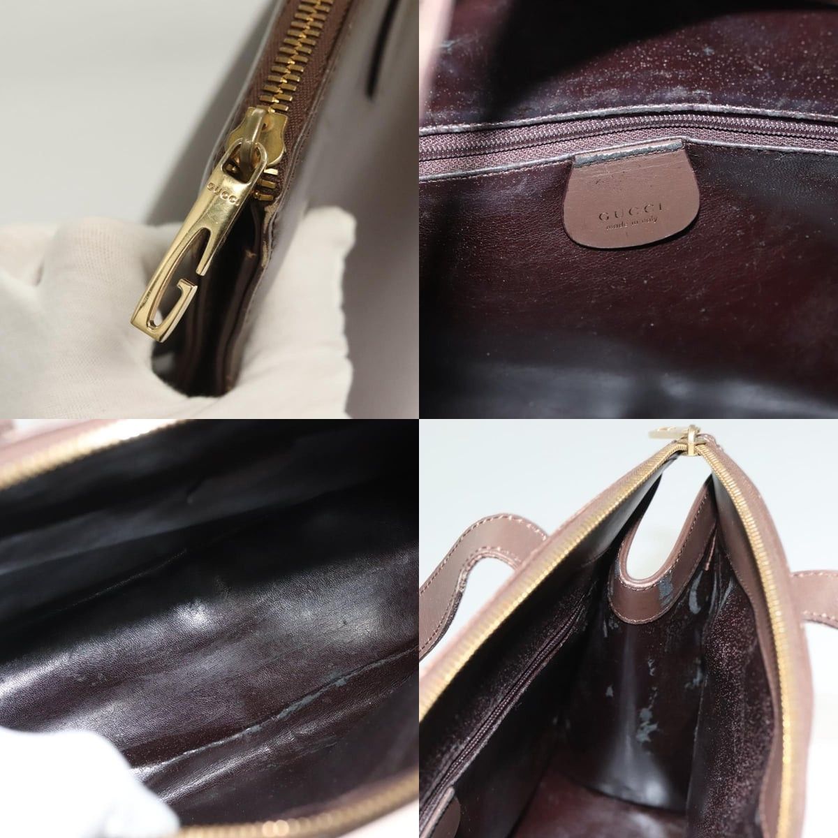 Gucci GUCCI Hand Bag Leather Brown Gold 000 1998 000 1998 Size ONE SIZE - 11 Thumbnail