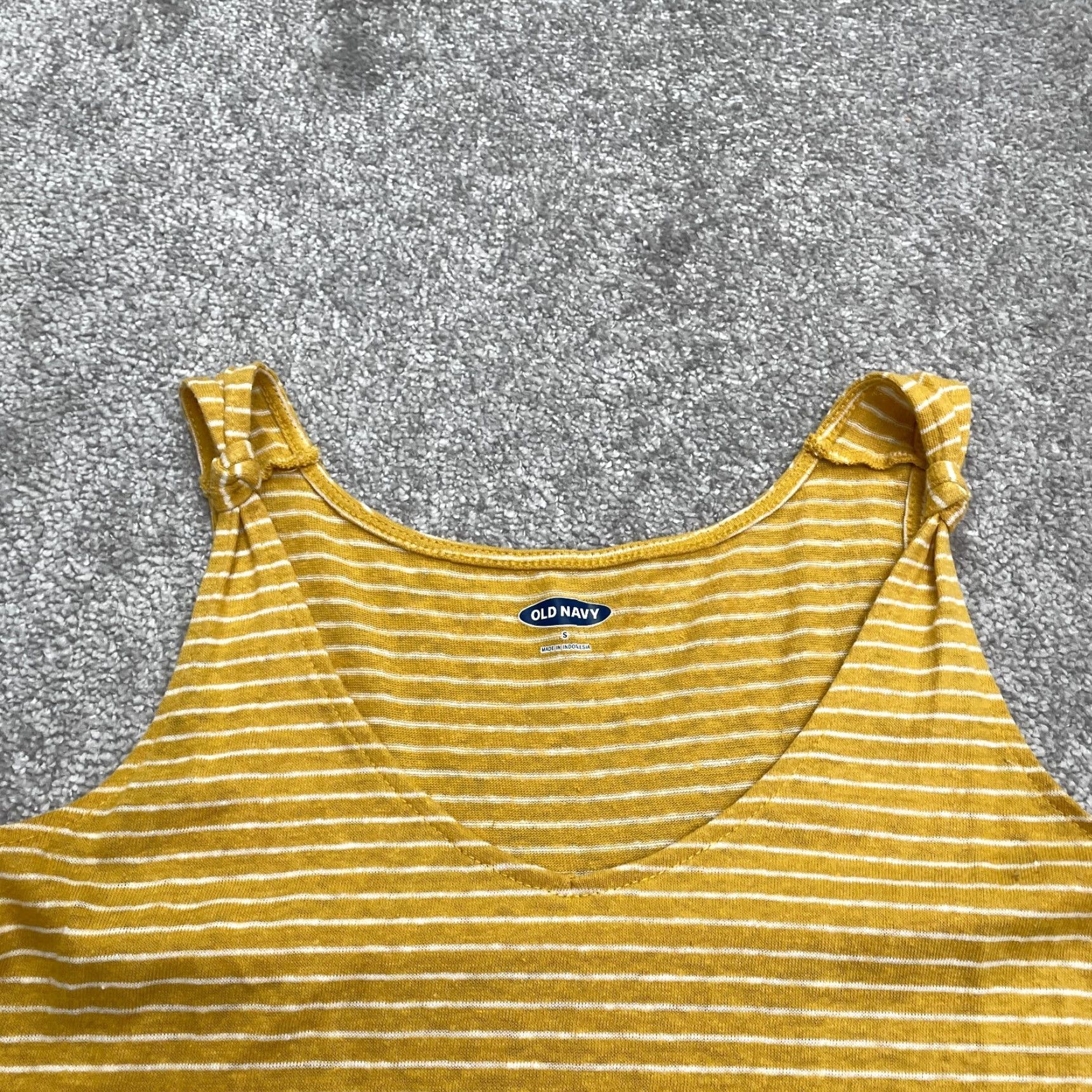 Old Navy Old Navy Linen Blend Relaxed Fit Tank Womens Small Golden Yellow Striped Size S / US 4 / IT 40 - 4 Thumbnail