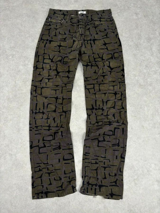 Moschino Moschino Khaki Cotton Abstract World Denim Jeans Size US 32 / EU 48 - 1 Thumbnail