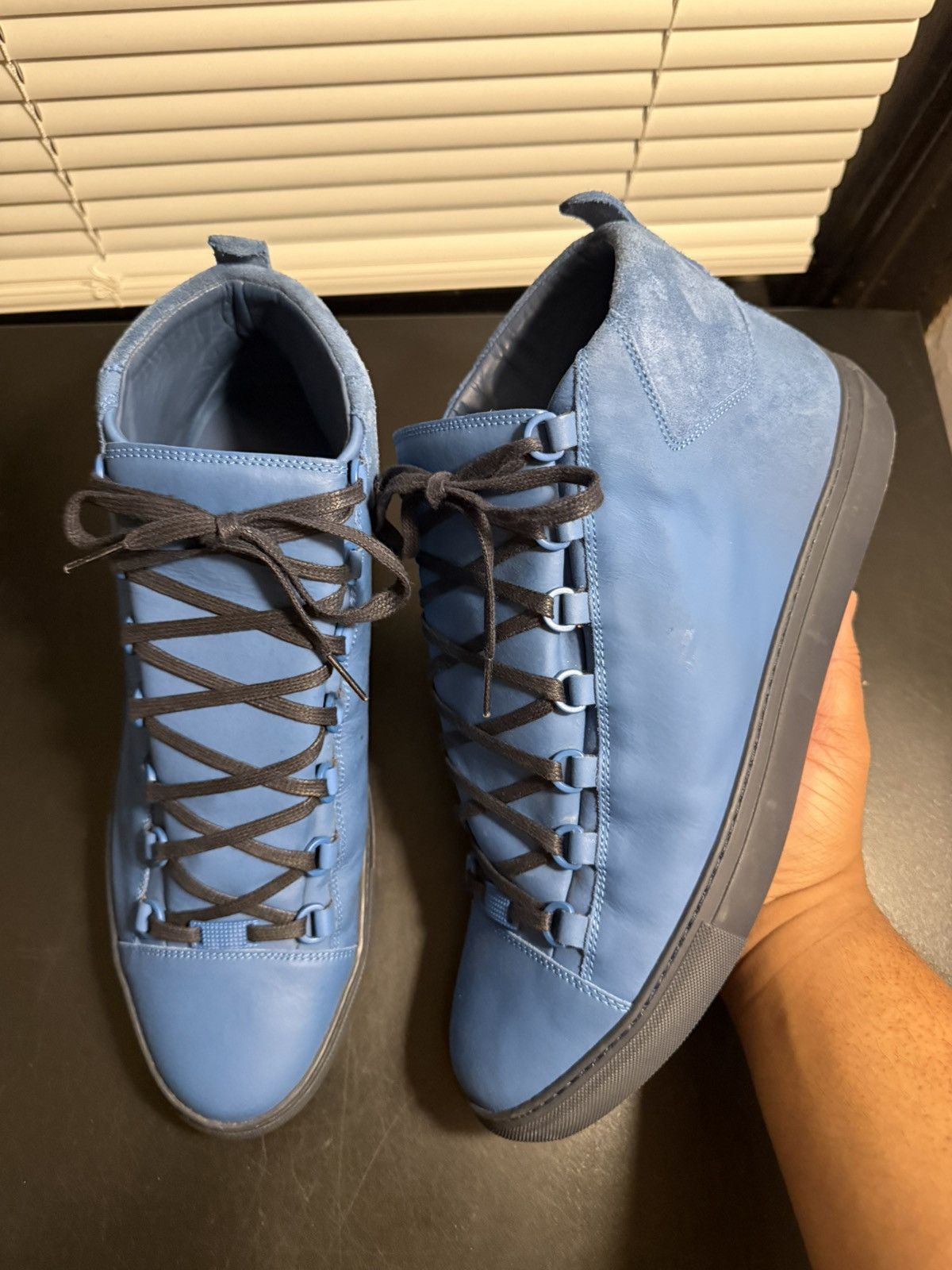 Balenciaga Balenciaga Arena Blue Half Leather Half Suede Sneakers 12 US Size US 12 / EU 45 - 1 Thumbnail