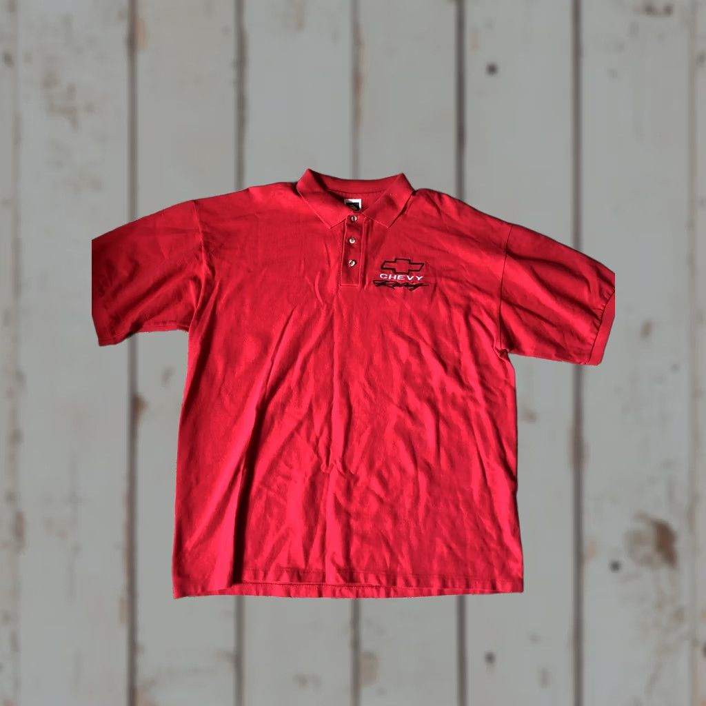 Vintage VINTAGE Chevrolet Polo Shirt Men XL Red Racing 90s Made In USA Size US XL / EU 56 / 4 - 1 Thumbnail