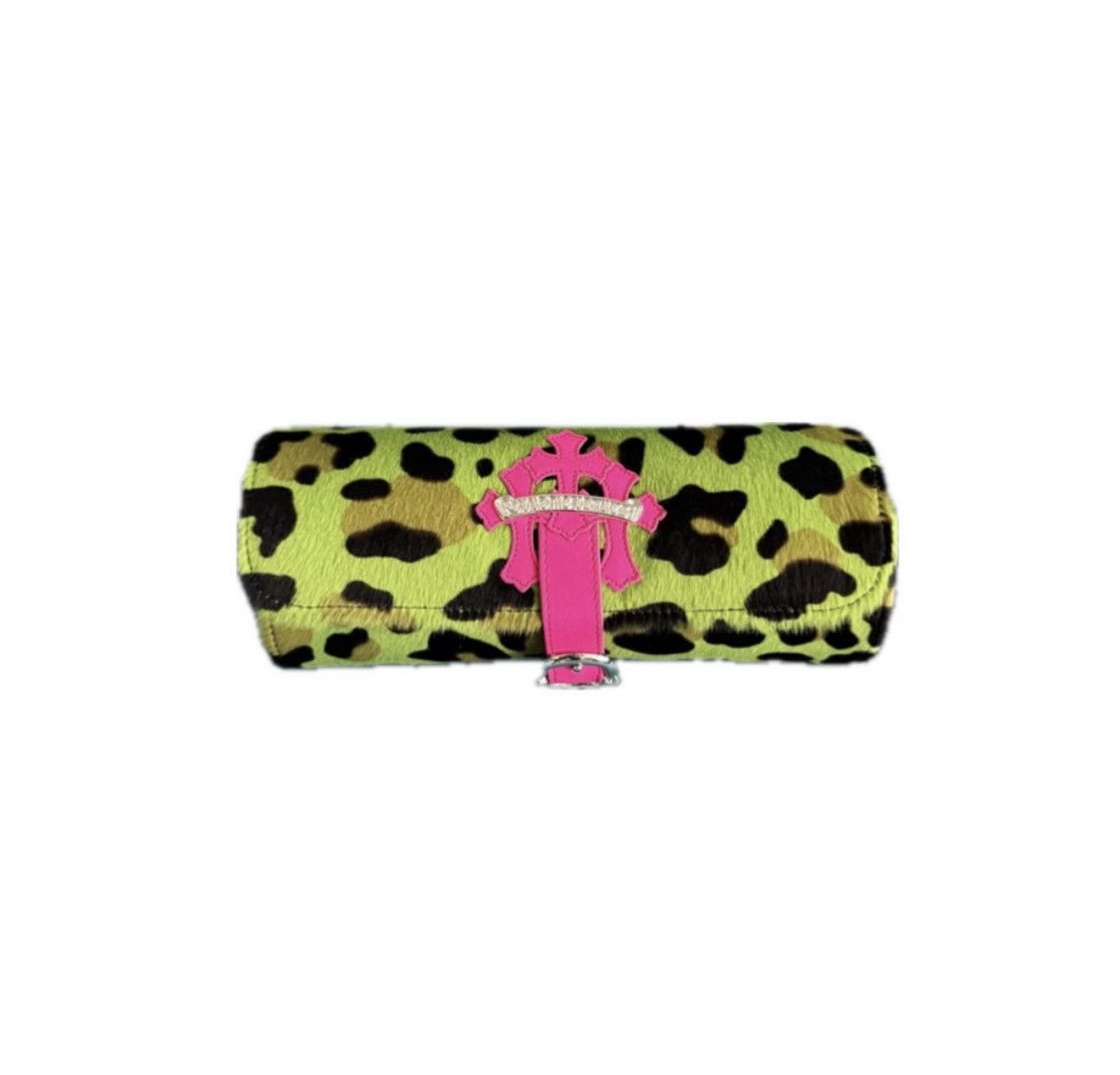 Chrome Hearts PONY HAIR WATCH ROLE WITH PINK LEATHER CROSSES Size ONE SIZE - 1 Thumbnail