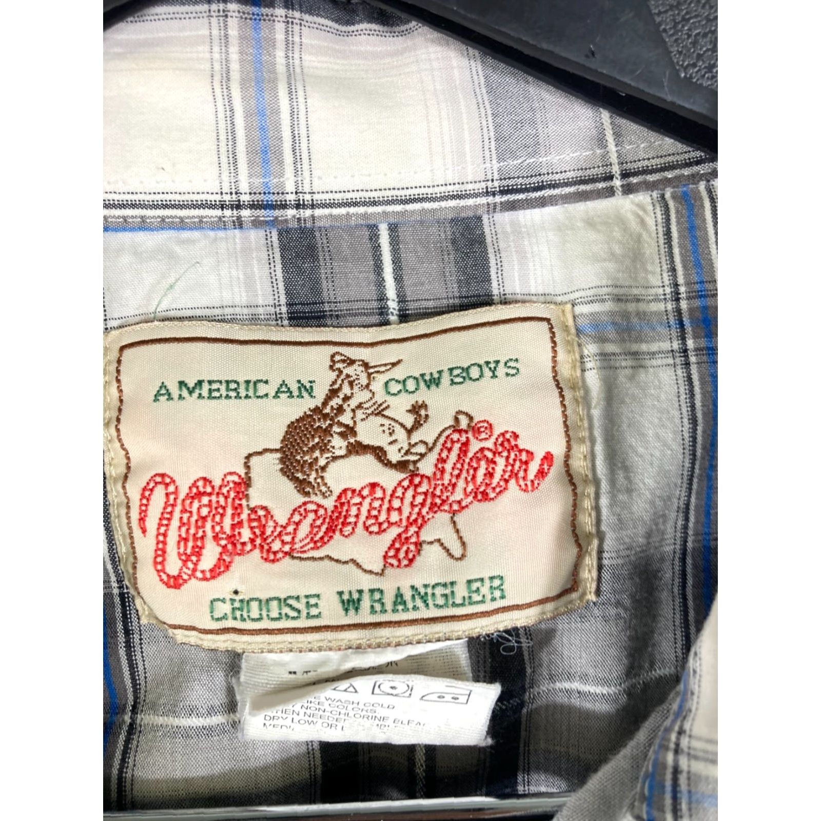 Wrangler Wrangler Pearl Snap Western Shirt Mens M Gray White Plaid Button-Up Cowboy Size US M / EU 48-50 / 2 - 6 Thumbnail