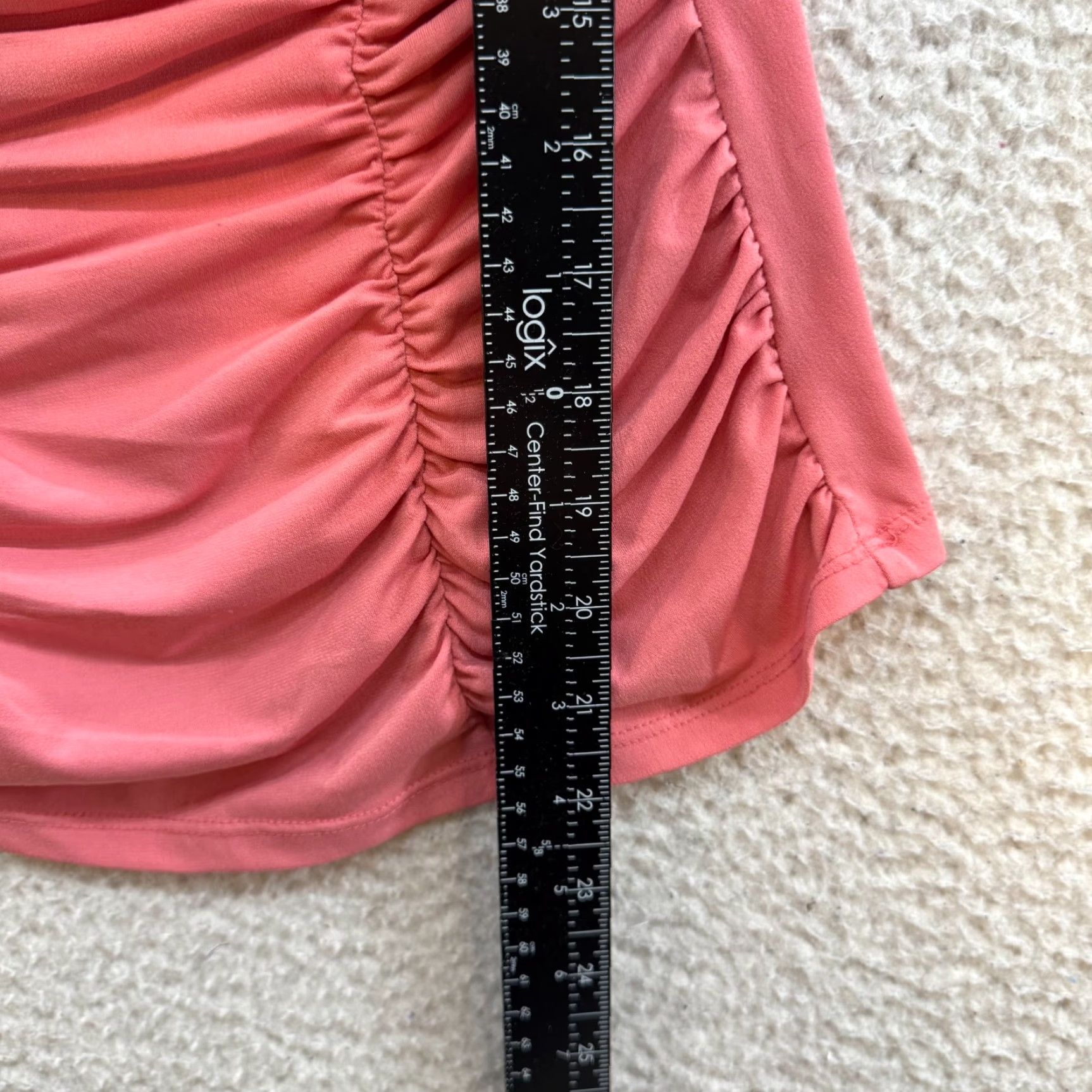 Pinko VINTAGE Soulmates Y2K Top Shirt S Pink Salmon Ruched Padded Boho Grunge Fairy Size S / US 4 / IT 40 - 7 Thumbnail