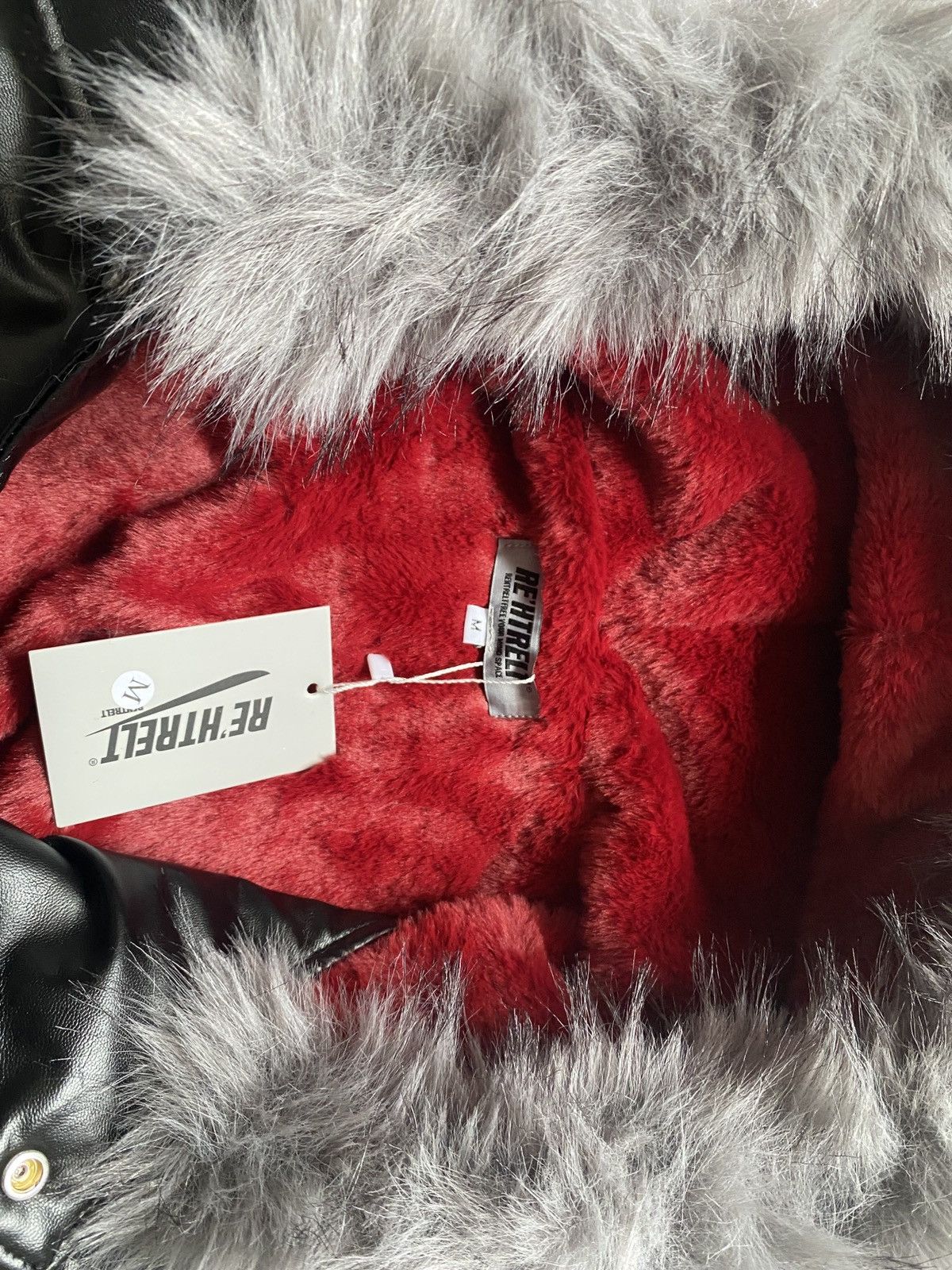 Japanese Brand Leather Faux Fur Bomber Jacket Size US M / EU 48-50 / 2 - 3 Thumbnail