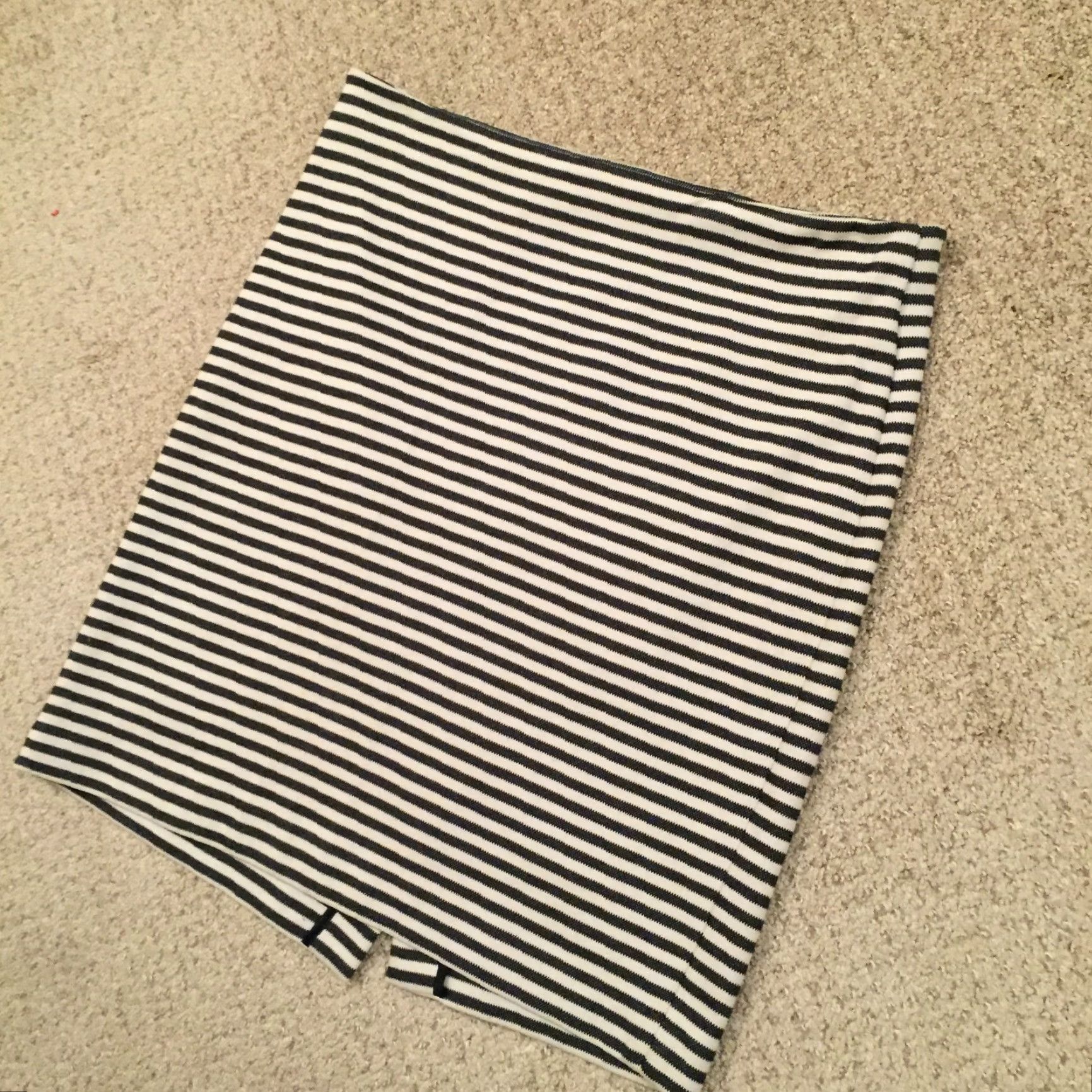 Talbots Talbots Skirt Pencil Women Size 16 Gray Blue Striped Unlined Short Cotton Blend Slit Regular Size 38" / US 16 / IT 52 - 2 Thumbnail