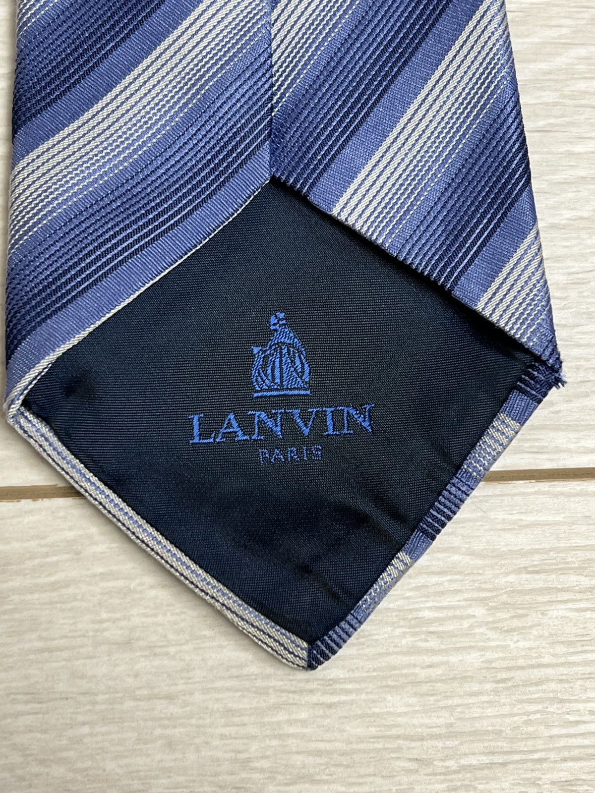 Lanvin Lanvin Paris 100% Silk Striped Tie Made in France Size ONE SIZE - 7 Thumbnail