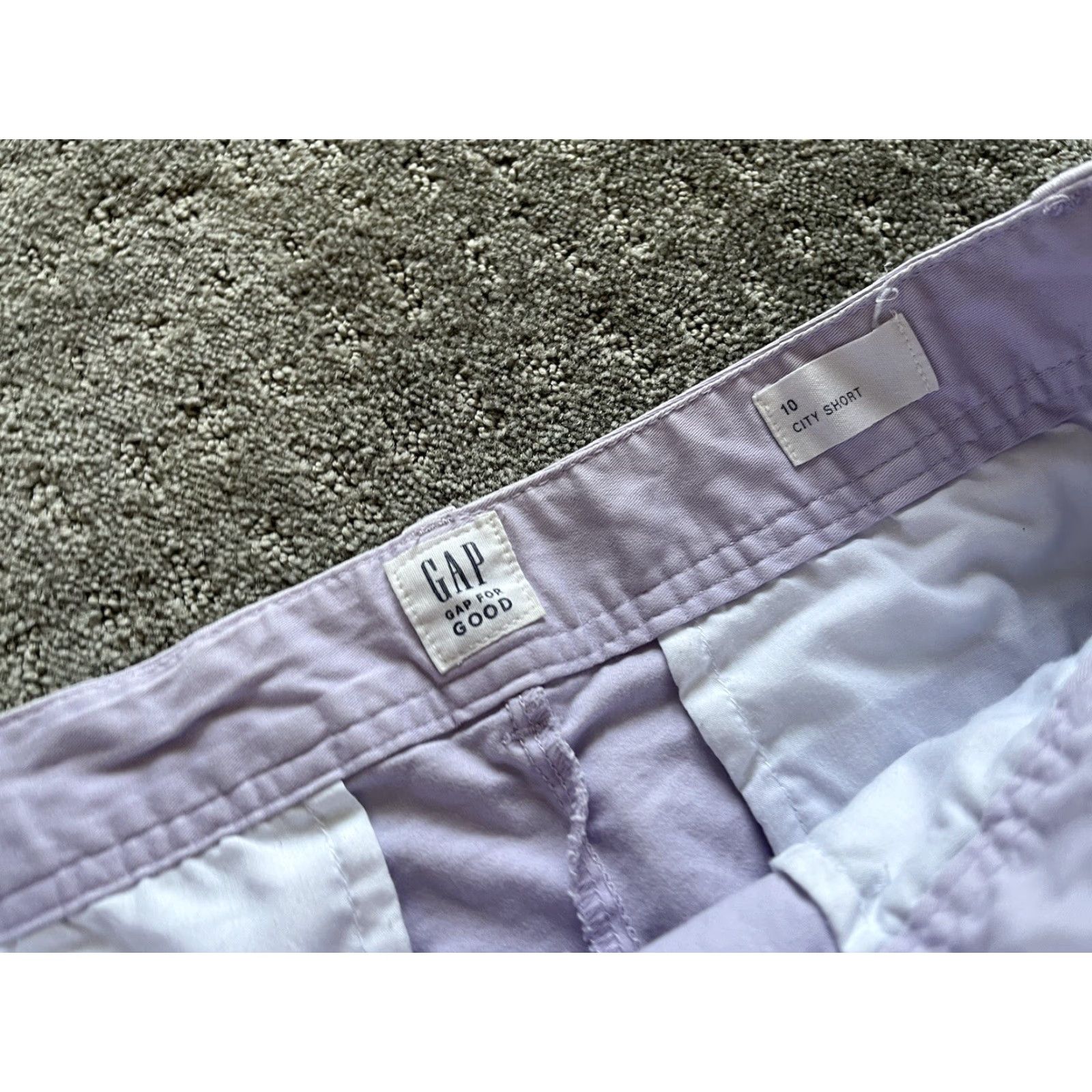 Gap Gap Shorts Women's Khaki Light Purple City Short Mid Rise Size 10 Size 32" / US 10 / IT 46 - 3 Thumbnail