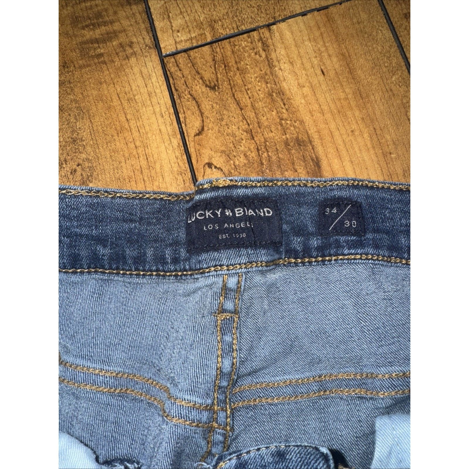 Lucky Brand × Vintage Lucky Brand 221 Straight Leg Jeans Blue Denim Mid Rise Size US 34 / EU 50 - 5 Thumbnail