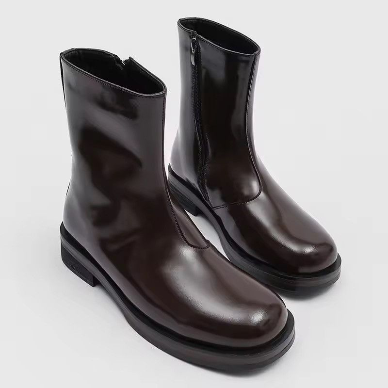 Japanese Brand Mid Top Round Toe Side Zipper Boot Size US 7.5 / EU 40-41 - 7 Thumbnail