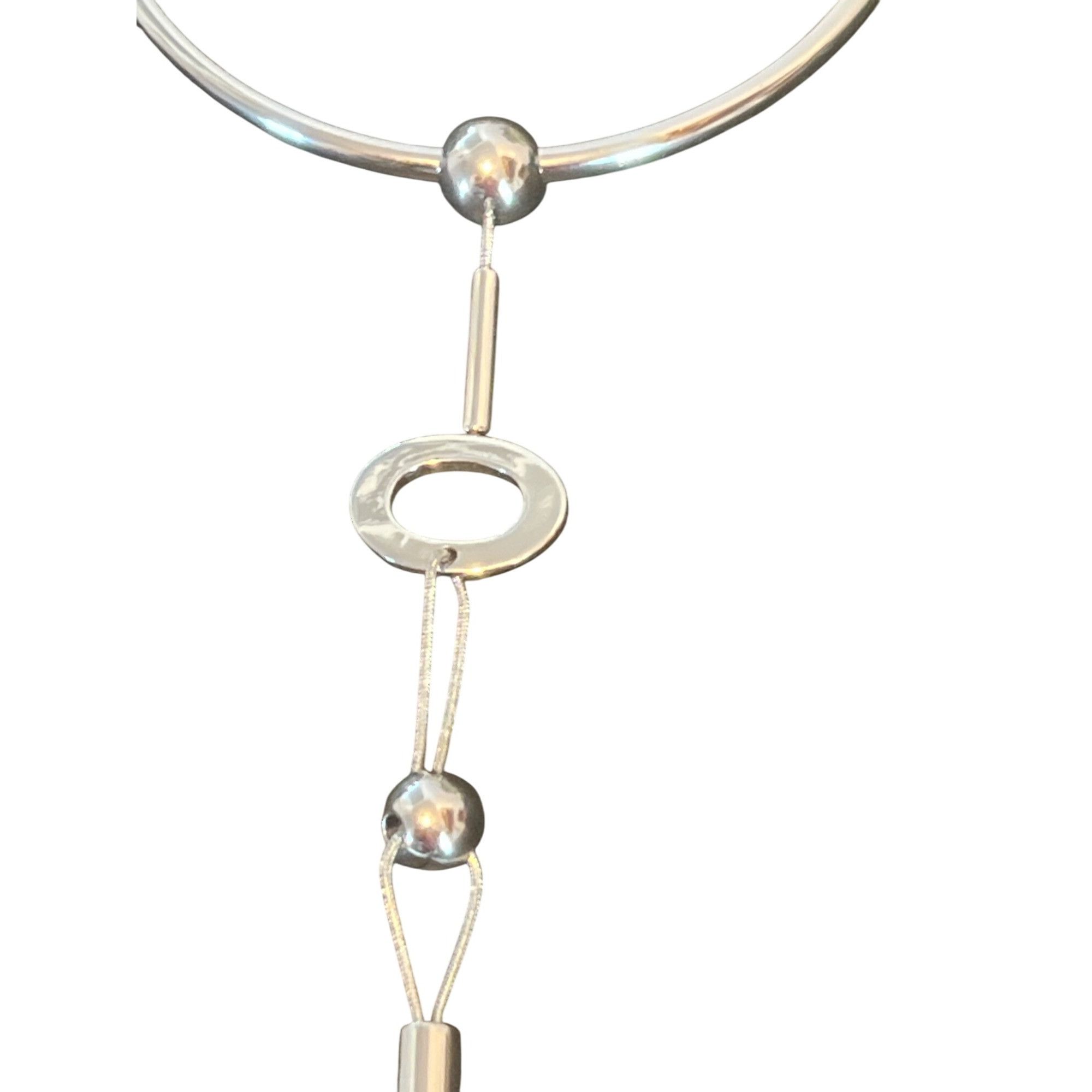 Chicos Chicos Silver Tone Long Necklace Articulated Choker Long Tas Size ONE SIZE - 3 Thumbnail