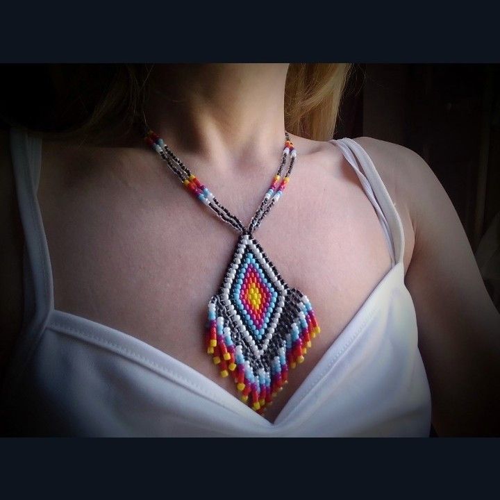 Handmade Necklace Ethnic Native American style Earrings Pendant bangs Size ONE SIZE - 10 Thumbnail