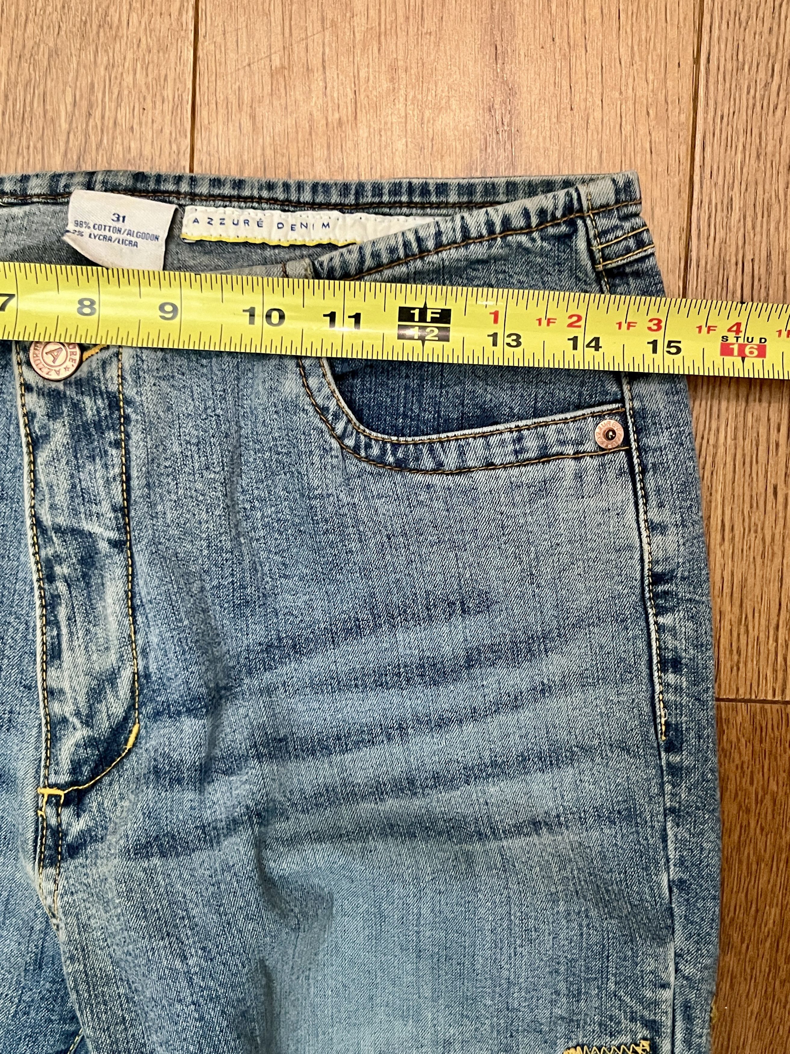 Vintage Azzure Denim Love Life Embroidered Y2K Jeans Size 31 Size 31" - 9 Thumbnail