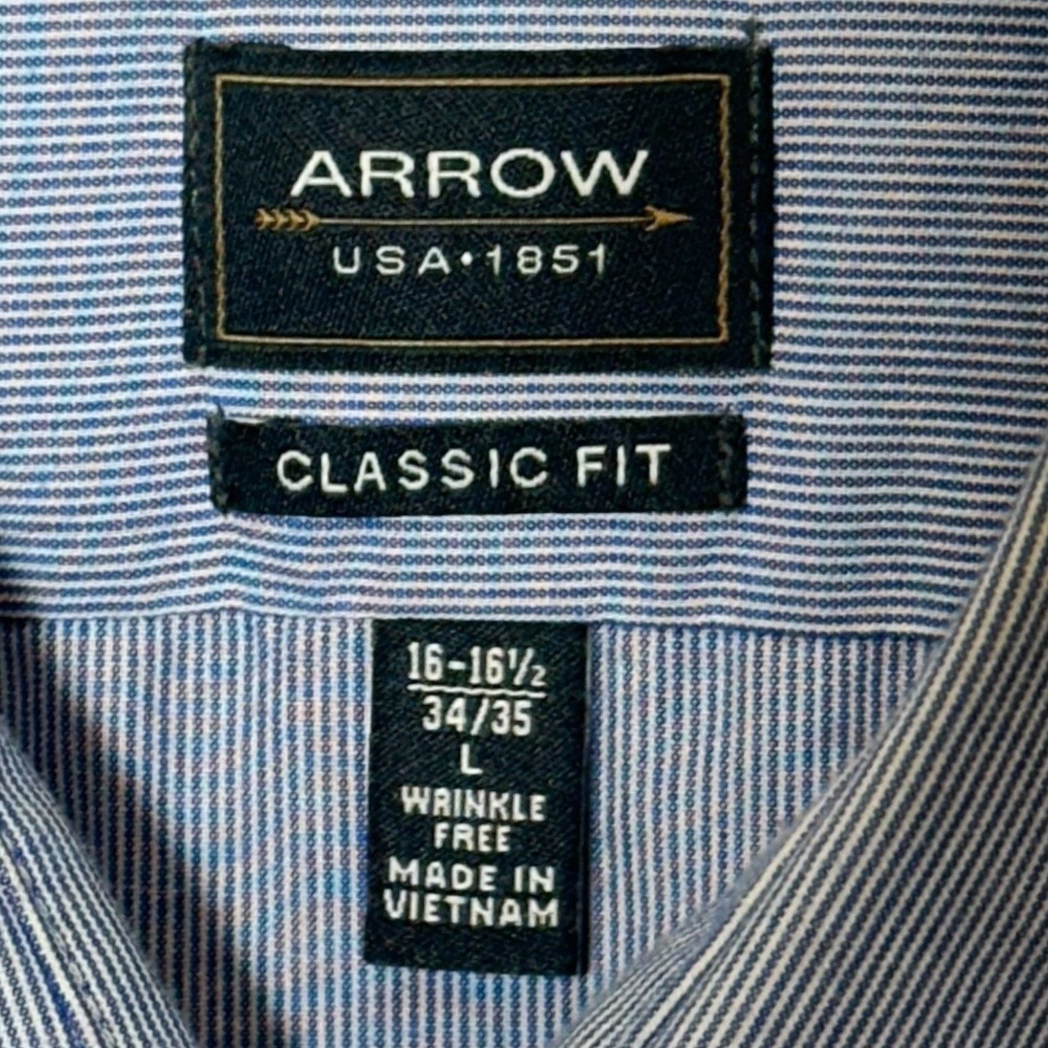 Arrow Arrow Men’s Large Dress Shirt | Classic Fit Button-Down Size US L / EU 52-54 / 3 - 3 Thumbnail