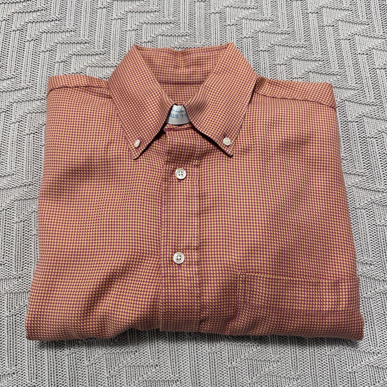 Burberry Vintage Burberry orange houndstooth button down Size US M / EU 48-50 / 2 - 1 Thumbnail