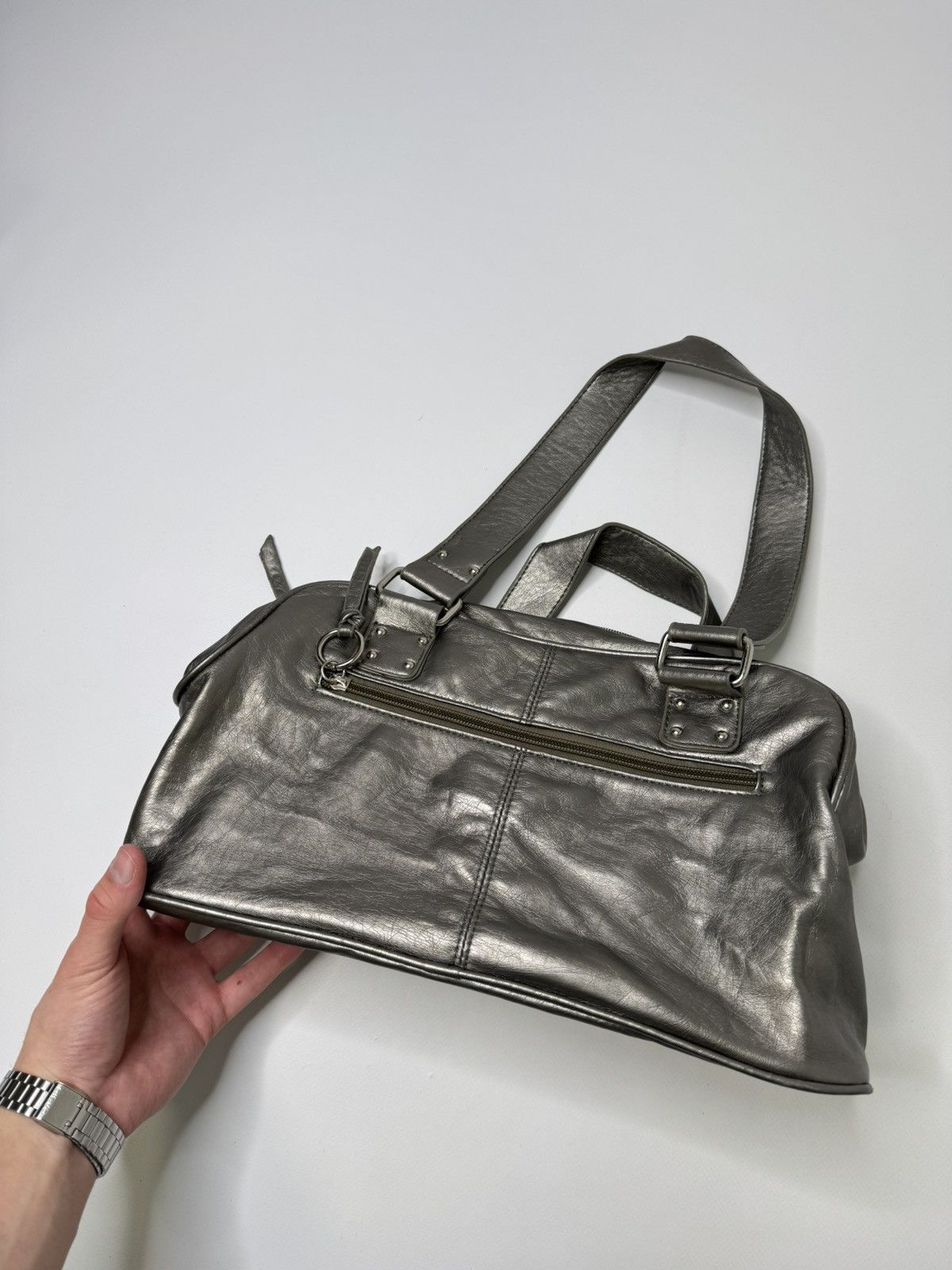 Japanese Brand Vintage silver metallic avant garde bag japanese swag y2k Size ONE SIZE - 3 Thumbnail