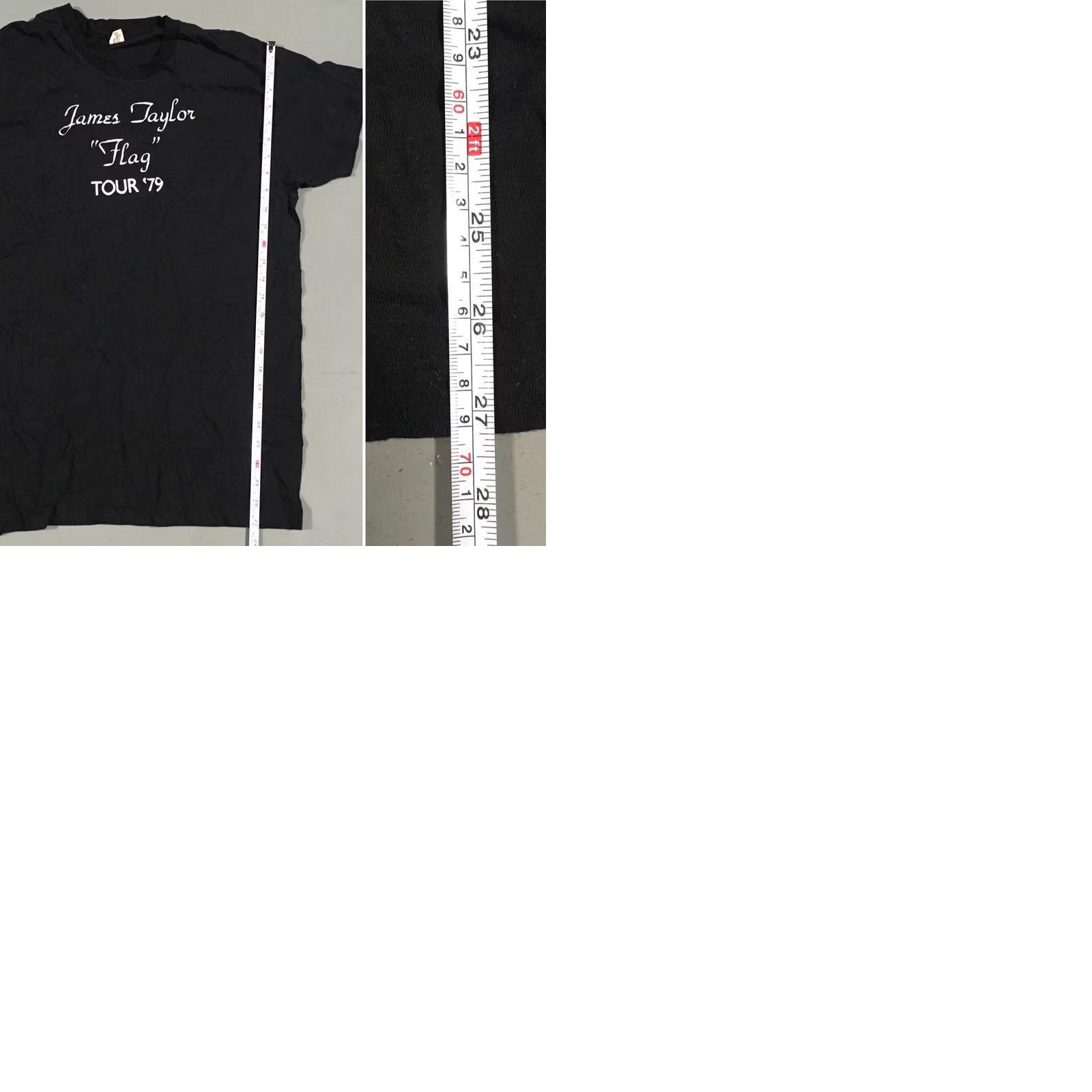 Hanes VINTAGE James Taylor “Flag” Tour ’79 T-Shirt XL Men Black 1970s 1979 Hanes Graphic Tee Concert Tee Size US XL / EU 56 / 4 - 9 Thumbnail