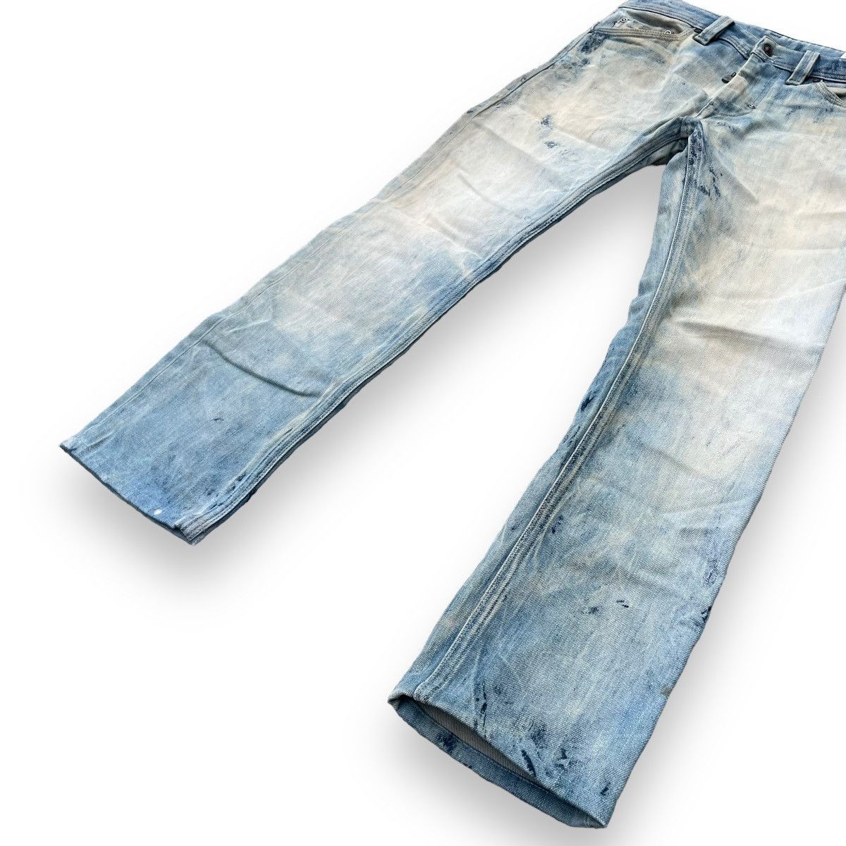 Diesel DIESEL COW LEATHER ACID WASH DISTRESSED DENIM PANTS Size US 30 / EU 46 - 6 Thumbnail