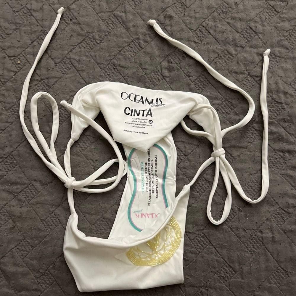 Other Oceanus Off Shoulder White Bikini M Crystal Beading New Size M / US 6-8 / IT 42-44 - 13 Thumbnail
