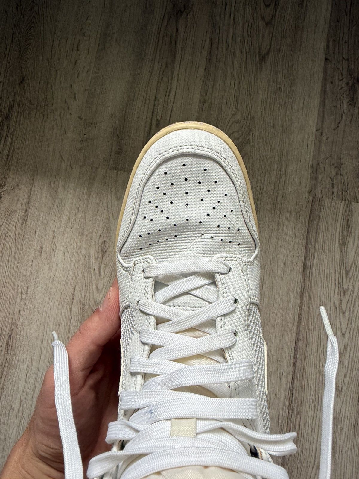 Nike RARE🔥 Nike Dunk Sky Hi Mesh White Leather Sz Sneaker Wedge Size US 8.5 / IT 38.5 - 17 Thumbnail