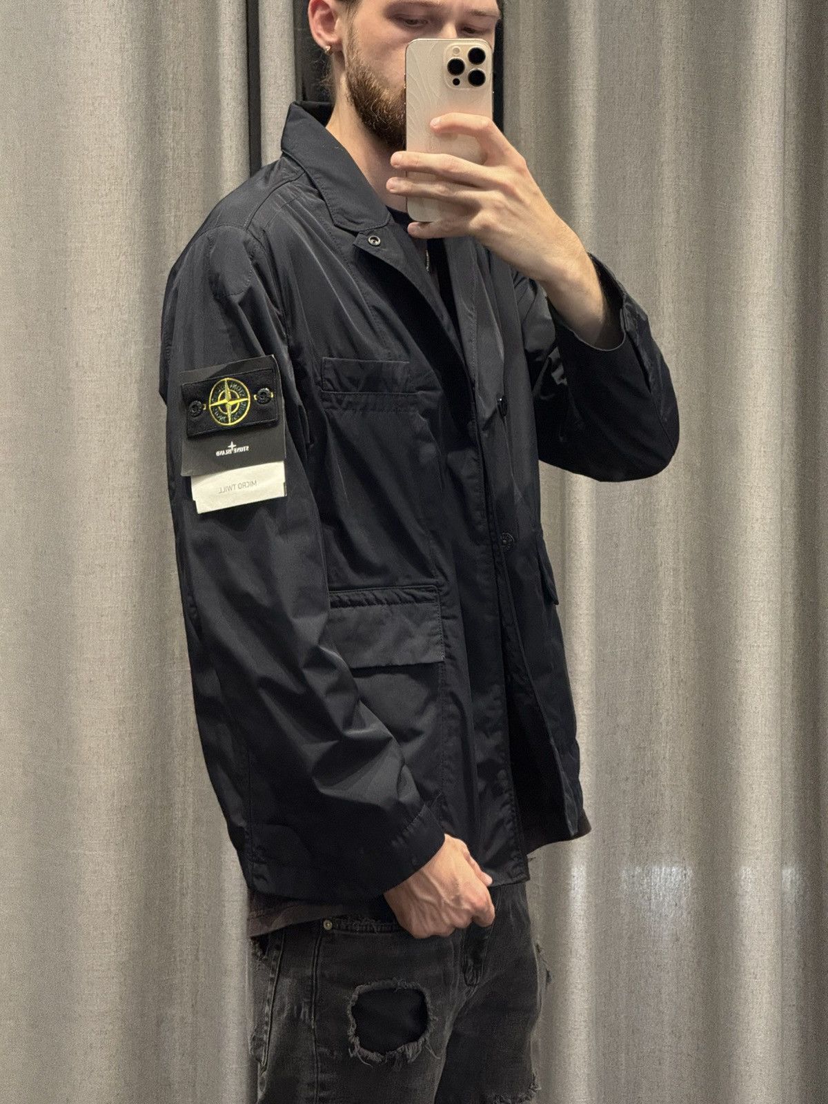 Stone Island 💥Stone Island Micro Twill Jacket Navy💥 (V0020) Size US L / EU 52-54 / 3 - 5 Thumbnail