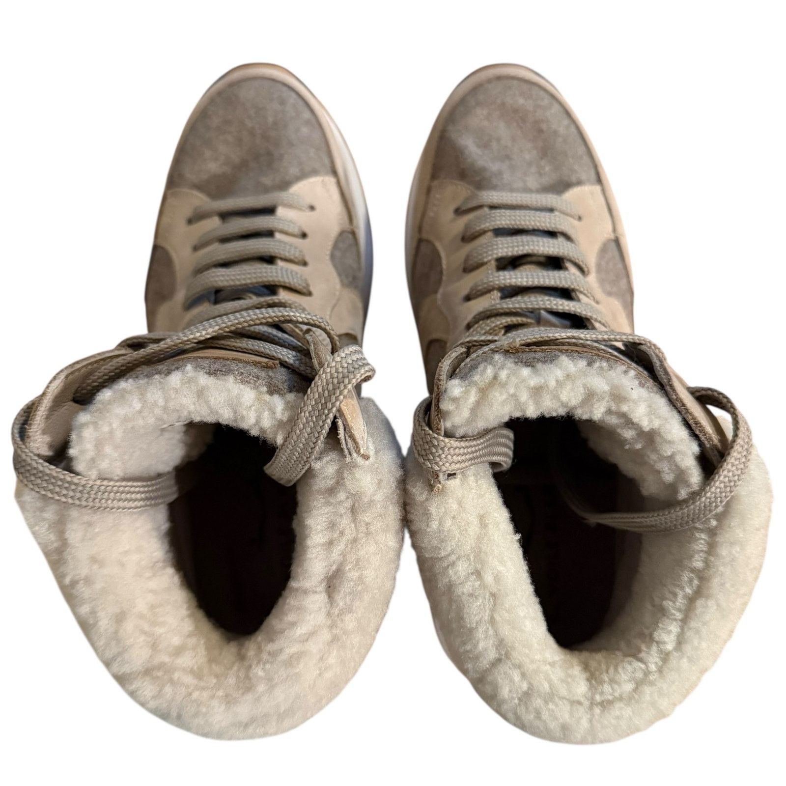 Other Voile Blanche Maran High Top Shearling Sneaker Beige Size 36 Size US 5.5 / IT 35.5 - 5 Thumbnail