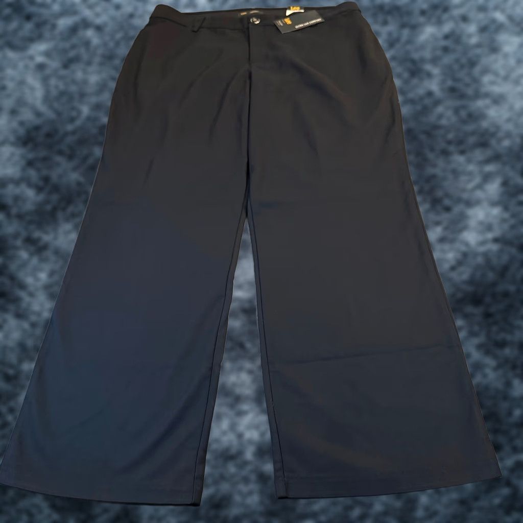 Lee Lee Trouser Mid Rise Black Pants Flex Motion Womens Plus size 18W Petite NWT Size 40" / US 18 - 1 Thumbnail