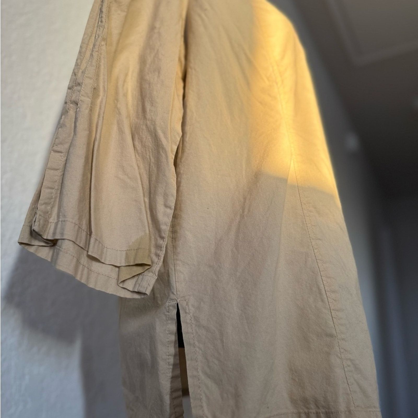 Miles New York Embroidered Beige Women Cotton Blouse peek a boo mesh Size XL / US 12-14 / IT 48-50 - 5 Thumbnail
