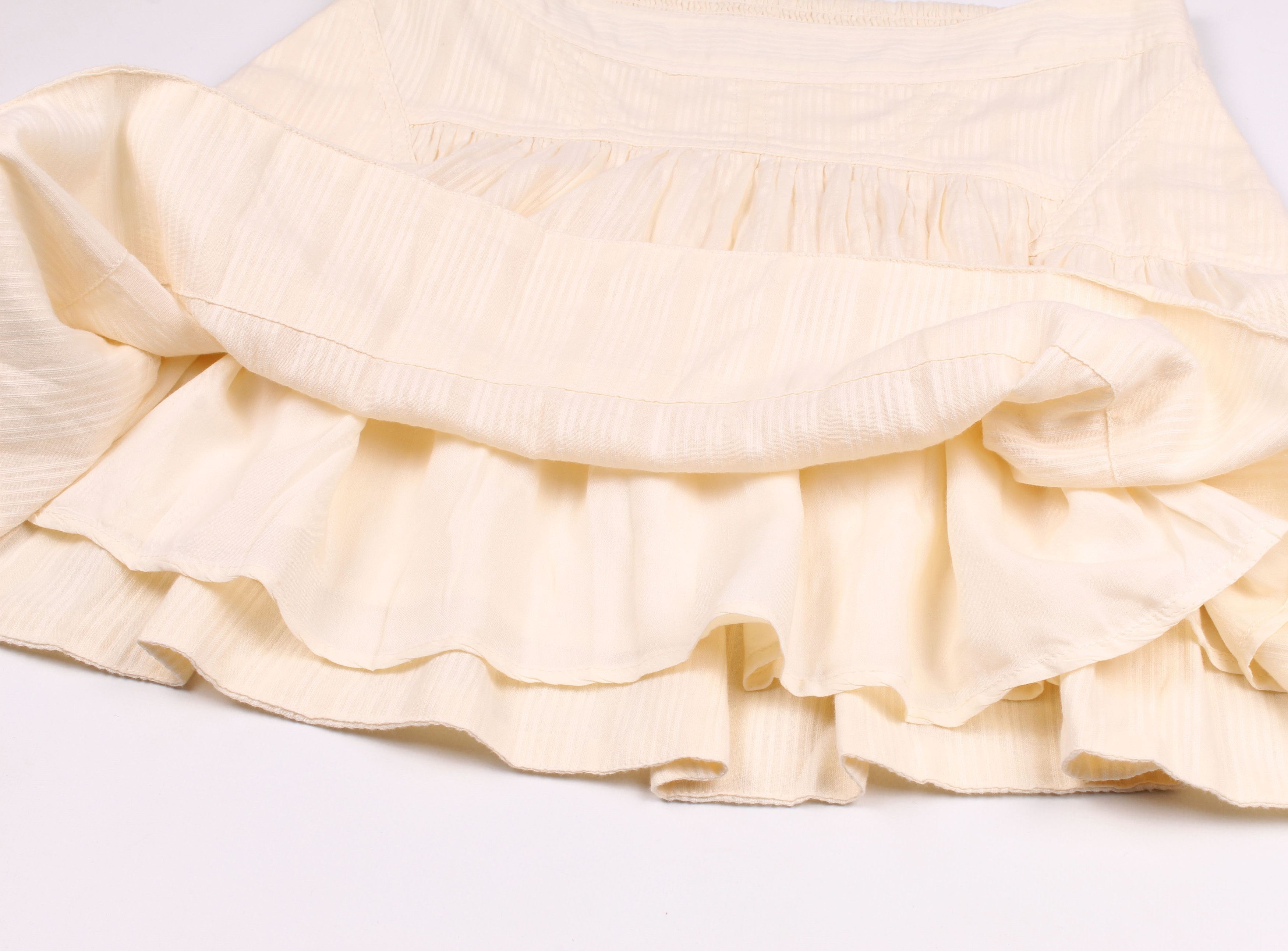 Anthropologie Anthropologie Cream Cottage Core Fairy Mini Pleated Skirt Size 28" / US 6 / IT 42 - 8 Thumbnail