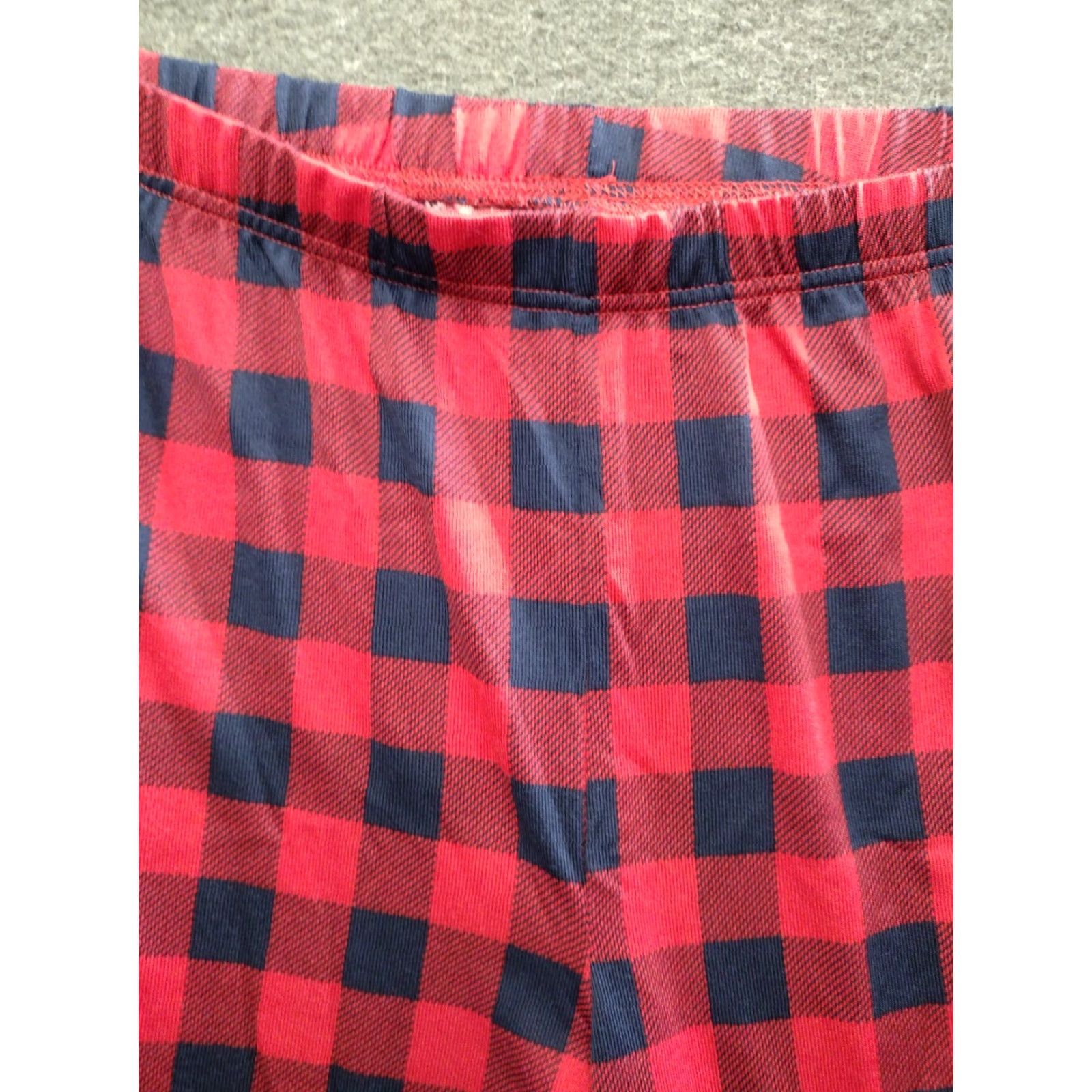 Vintage Dearfoams Men's Pajama Pants XL Red Plaid Flannel Lounge Pants with Pockets Size US 36 / EU 52 - 3 Thumbnail