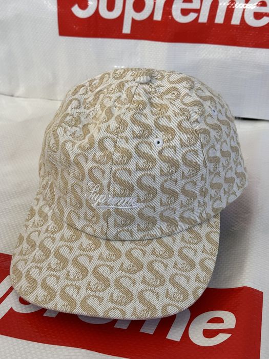 Supreme Supreme Monogram Denim 6-Panel Tan cap hat | Grailed