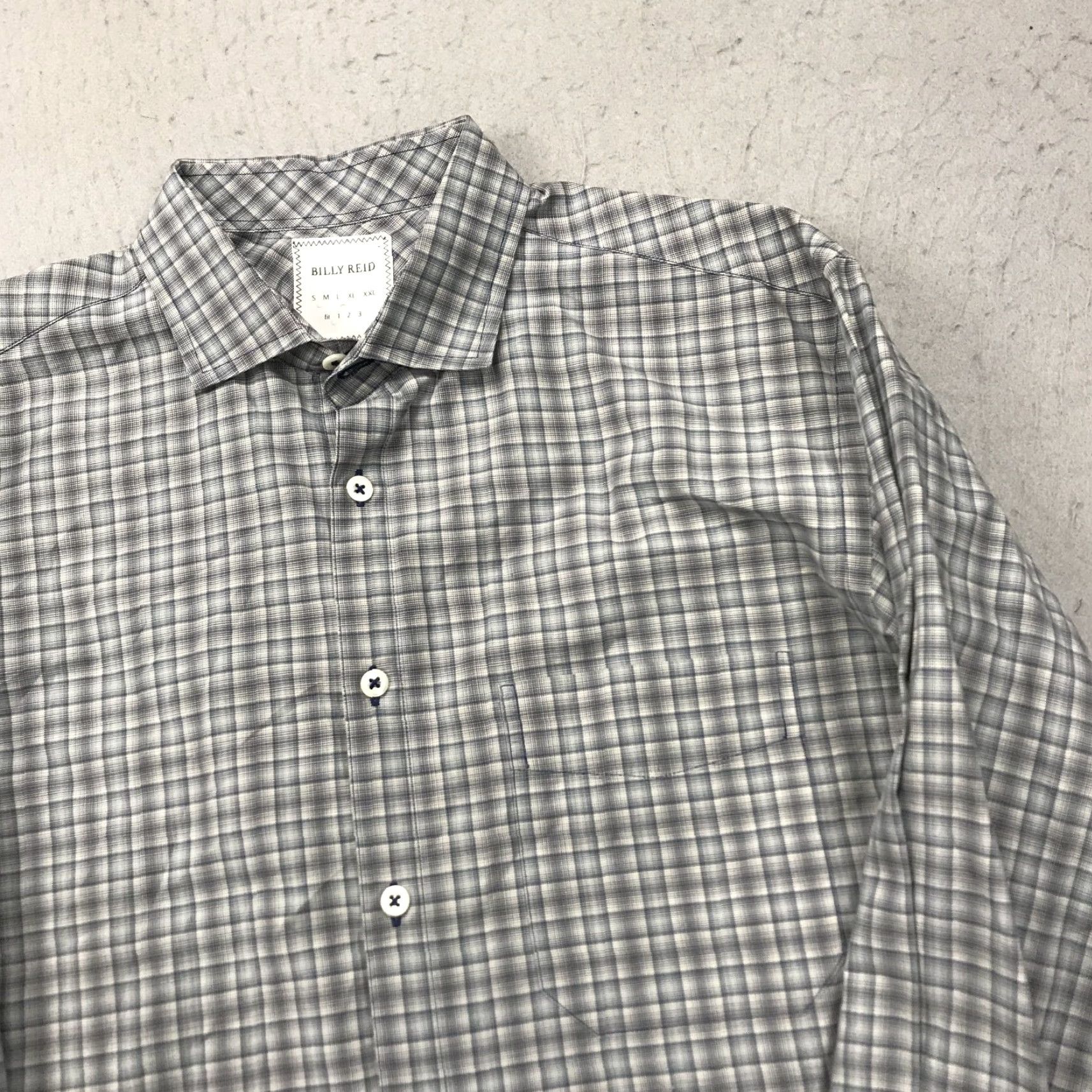 Billy Reid Billy Reid Shirt Mens Medium Gray Blue Check Fit 1 Casual Long Sleeve Cotton Button-Up M Mens Size US M / EU 48-50 / 2 - 3 Thumbnail