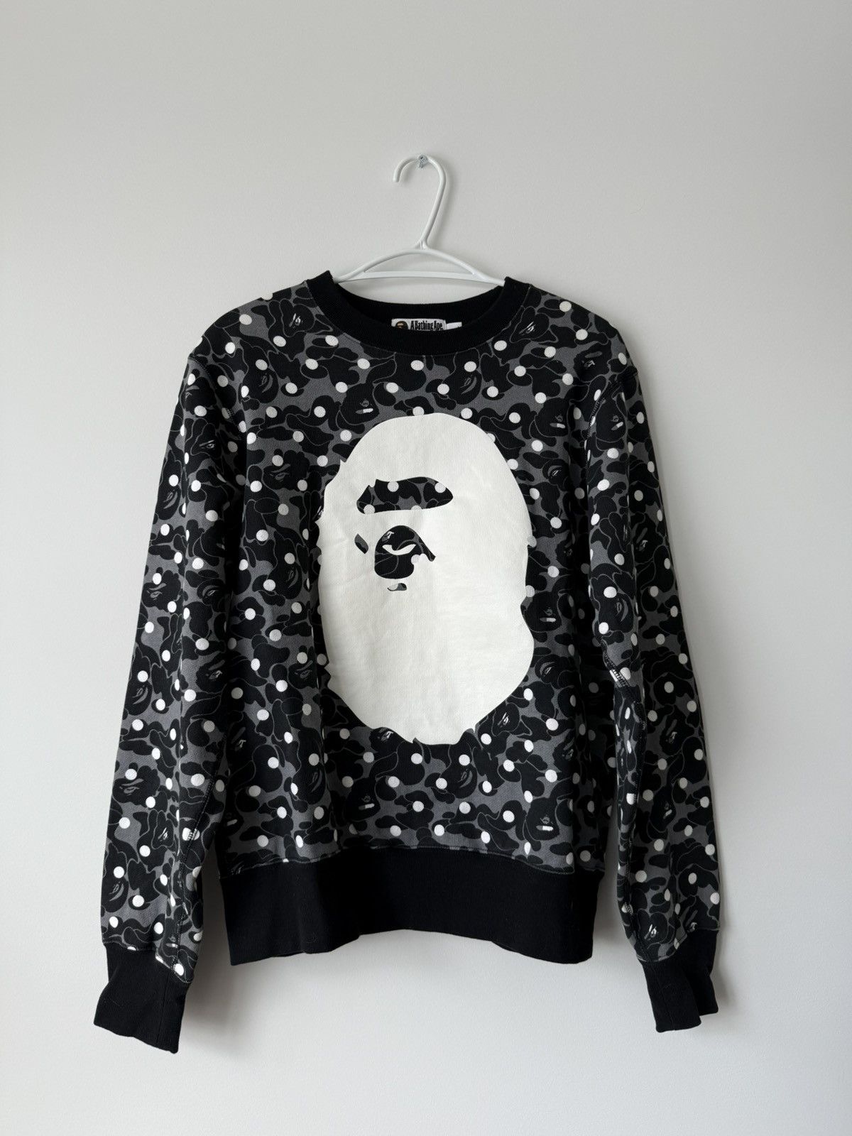 Bape ABC Dot Camo Ape Head Crewneck - Black Size US L / EU 52-54 / 3 - 1 Thumbnail