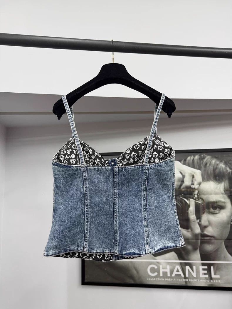 Chanel Chanel 25B Denim Suspender Vest Size XXS / US 00 / IT 34 - 3 Thumbnail
